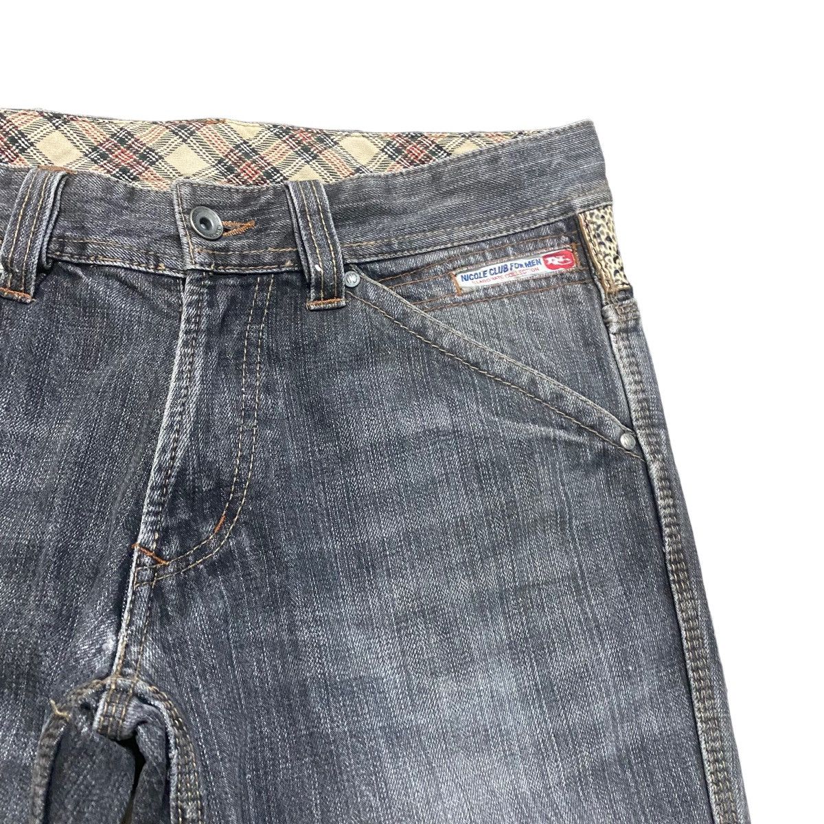 Nicole Club NCFM Leather Snake Skin Denim Flare Jeans Size US 30 / EU 46 - 5 Thumbnail