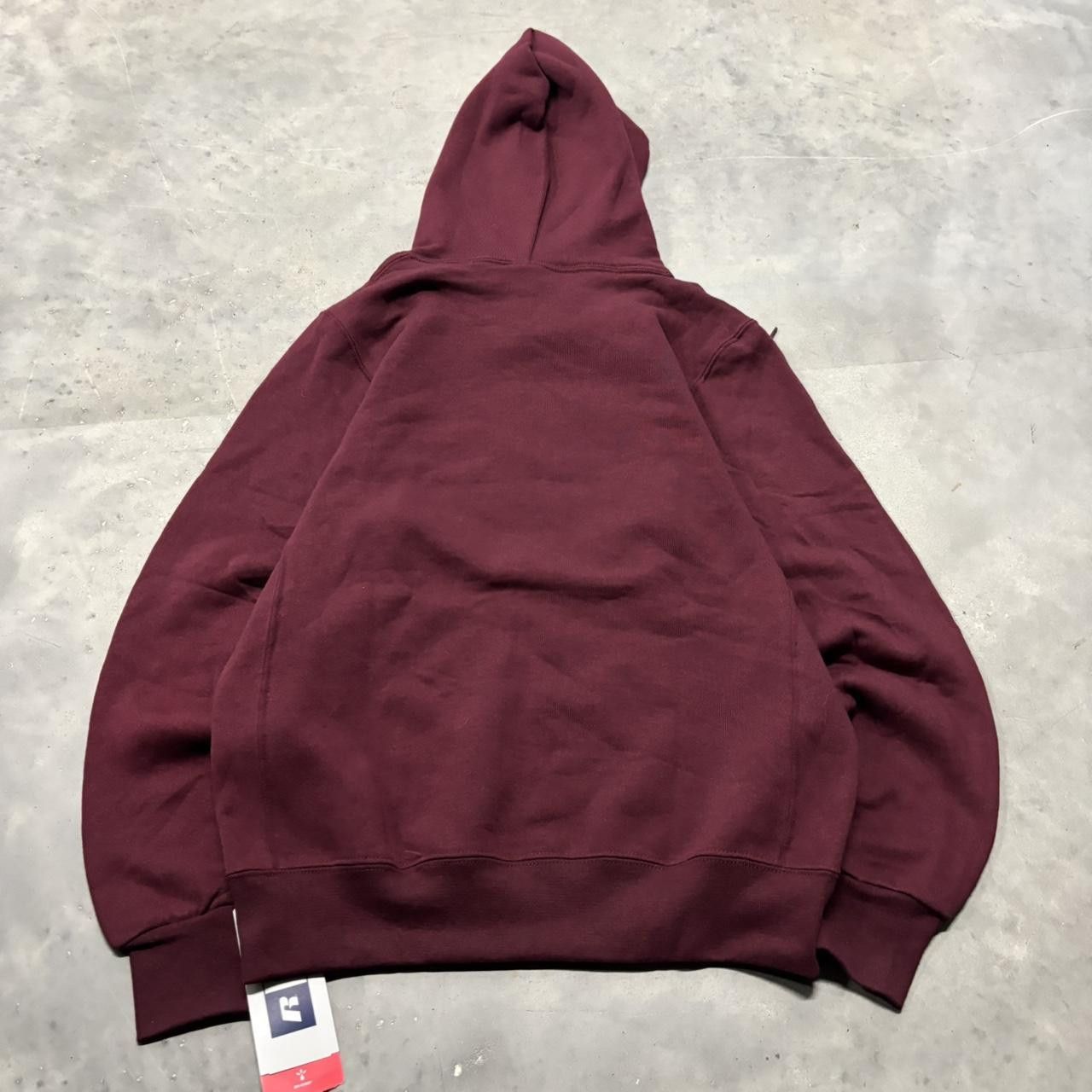 Russell Athletic × Vintage Crazy Vintage Y2K/2000s Maroon Red Russell Essential Hoodie! Size US S / EU 44-46 / 1 - 7 Thumbnail