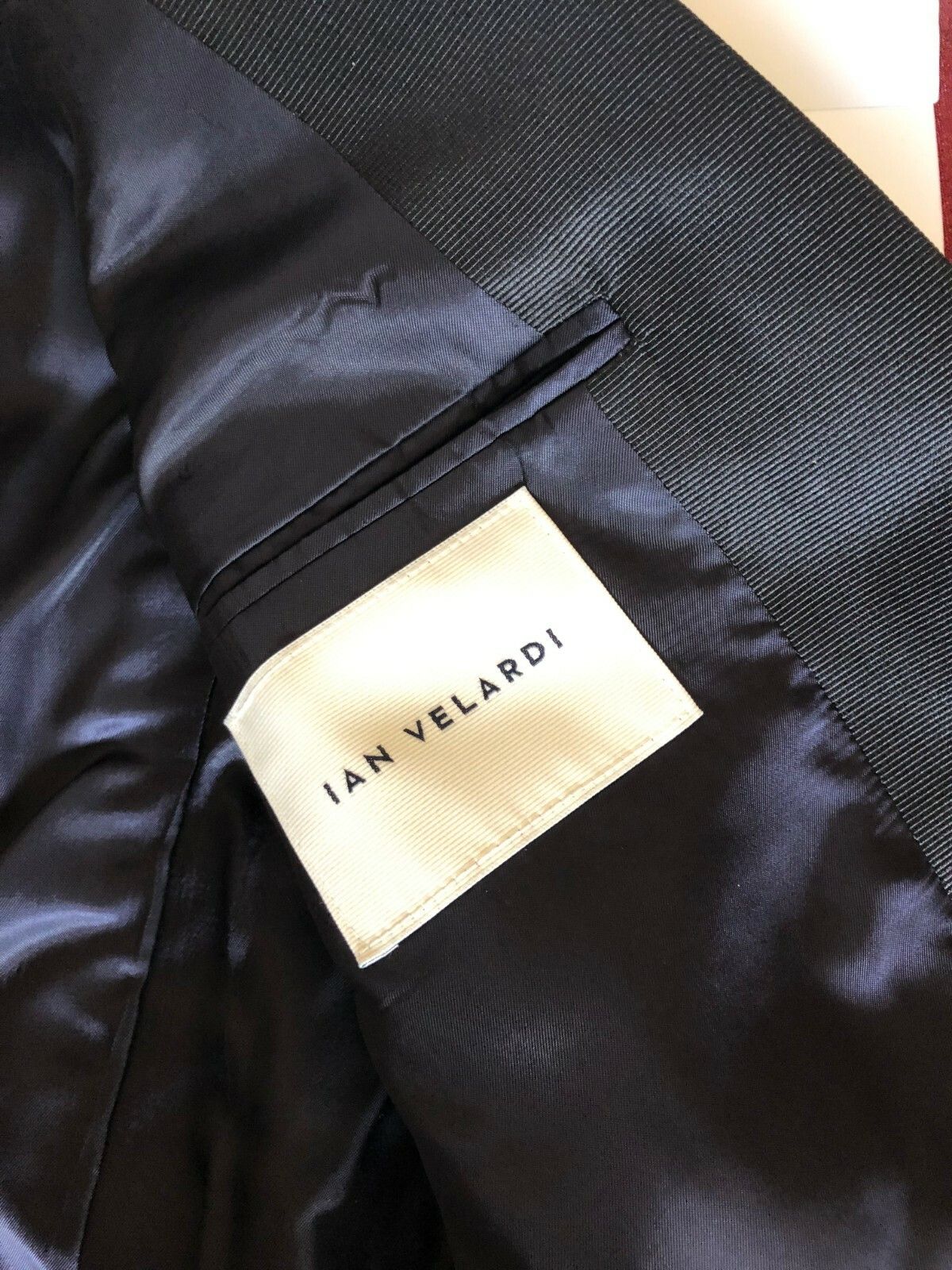 Other Ian Velardi Navy Wool Black Lapel Tuxedo Blazer 40 US Size 40R - 4 Thumbnail
