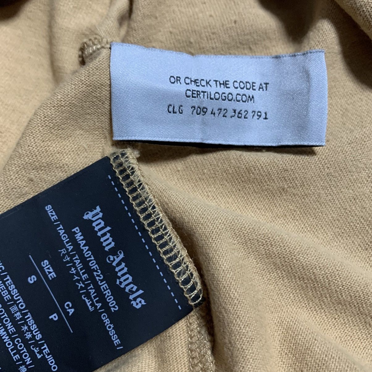 Palm Angels Palm Angels Small Classic Logo Tan Brown Tee Size US S / EU 44-46 / 1 - 7 Thumbnail