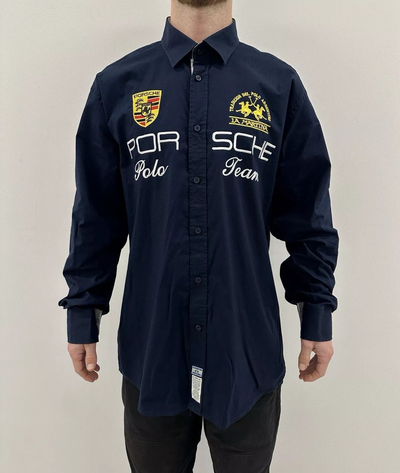 La Martina x Porsche Mens Shirt Navy Blue size XXXL