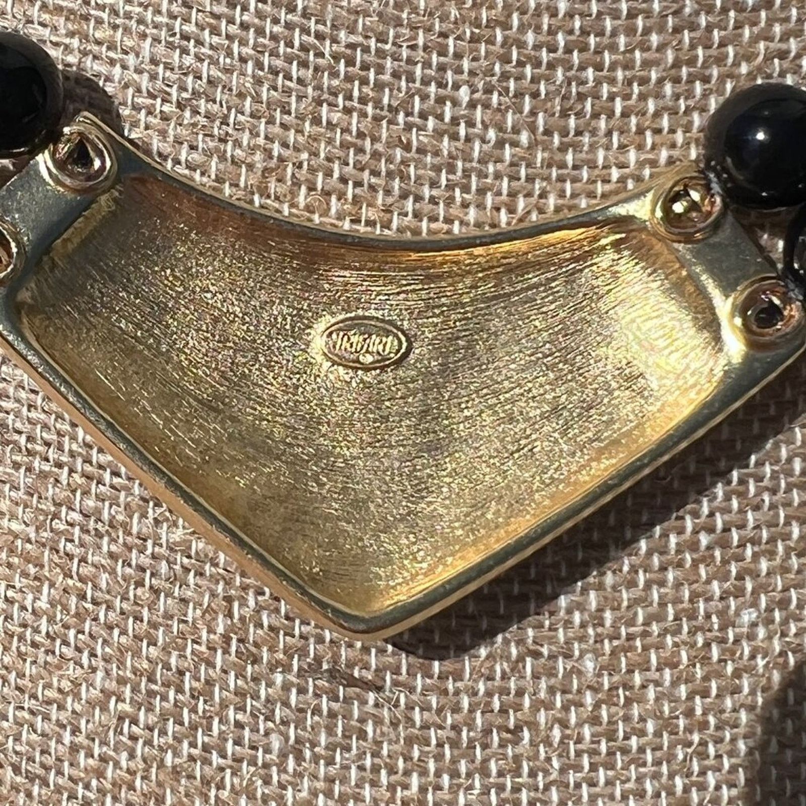 & Other Stories Trifari Black Bead Goldtone Necklace Size ONE SIZE - 3 Thumbnail