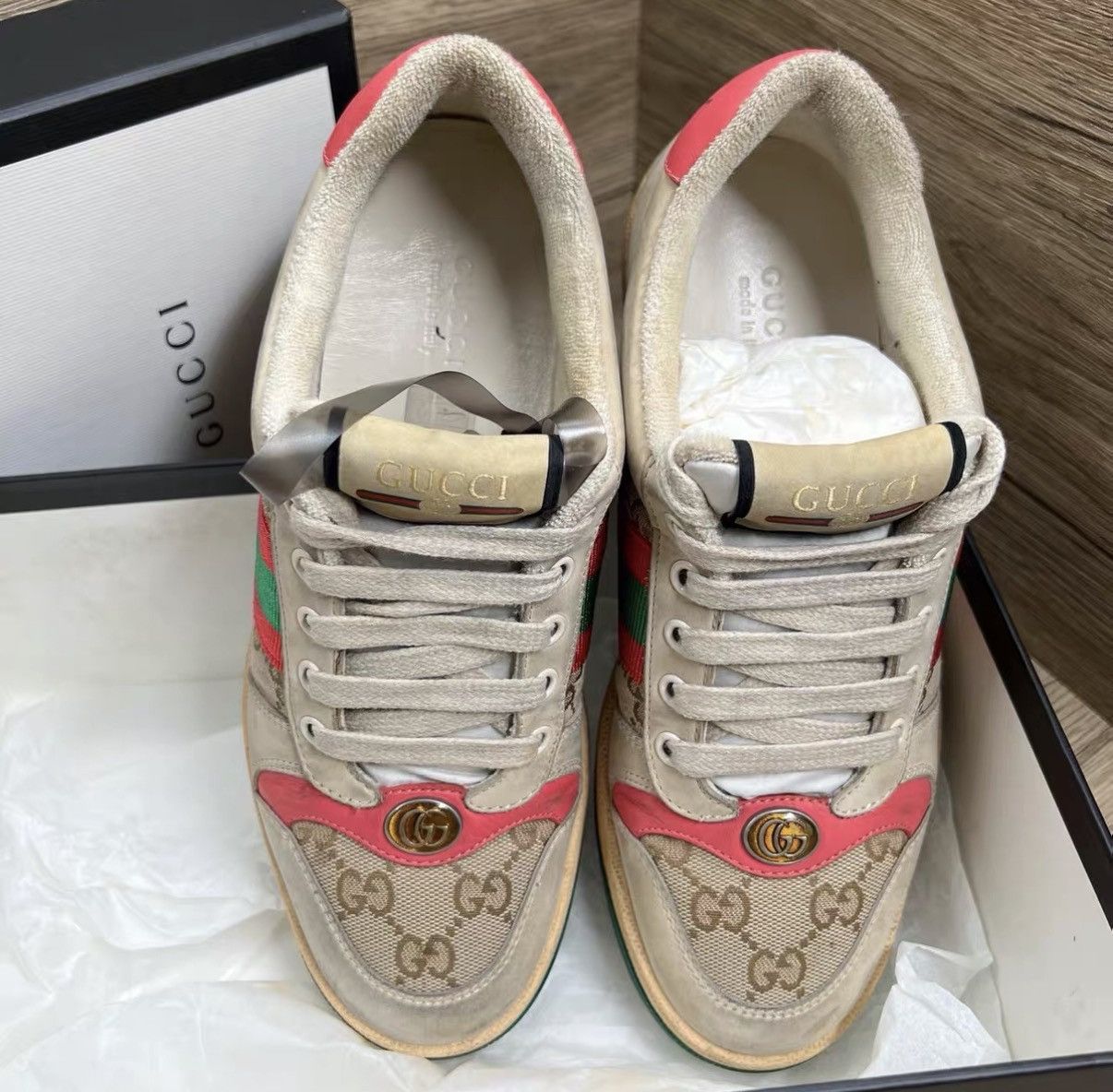 Gucci Gucci Dirty Grey-Pink Sneakers J41 Size US 7 / IT 37 - 4 Thumbnail