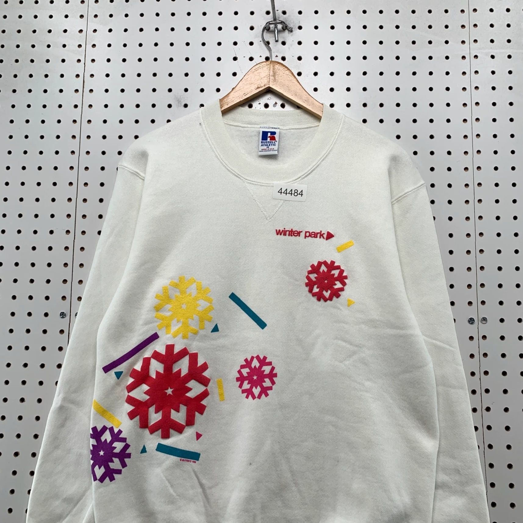 Jerzees VINTAGE 90s Winter Park Snow Flake Sweatshirt Mens Medium Russell White USA Size US M / EU 48-50 / 2 - 2 Thumbnail