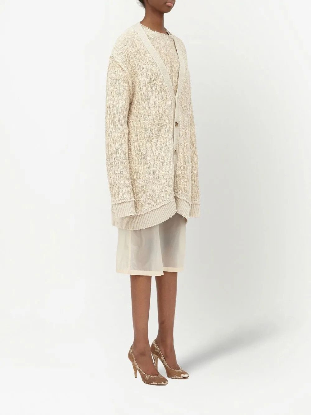 Maison Margiela o1y0625 Cardigan in Beige Size M / US 6-8 / IT 42-44 - 2 Thumbnail