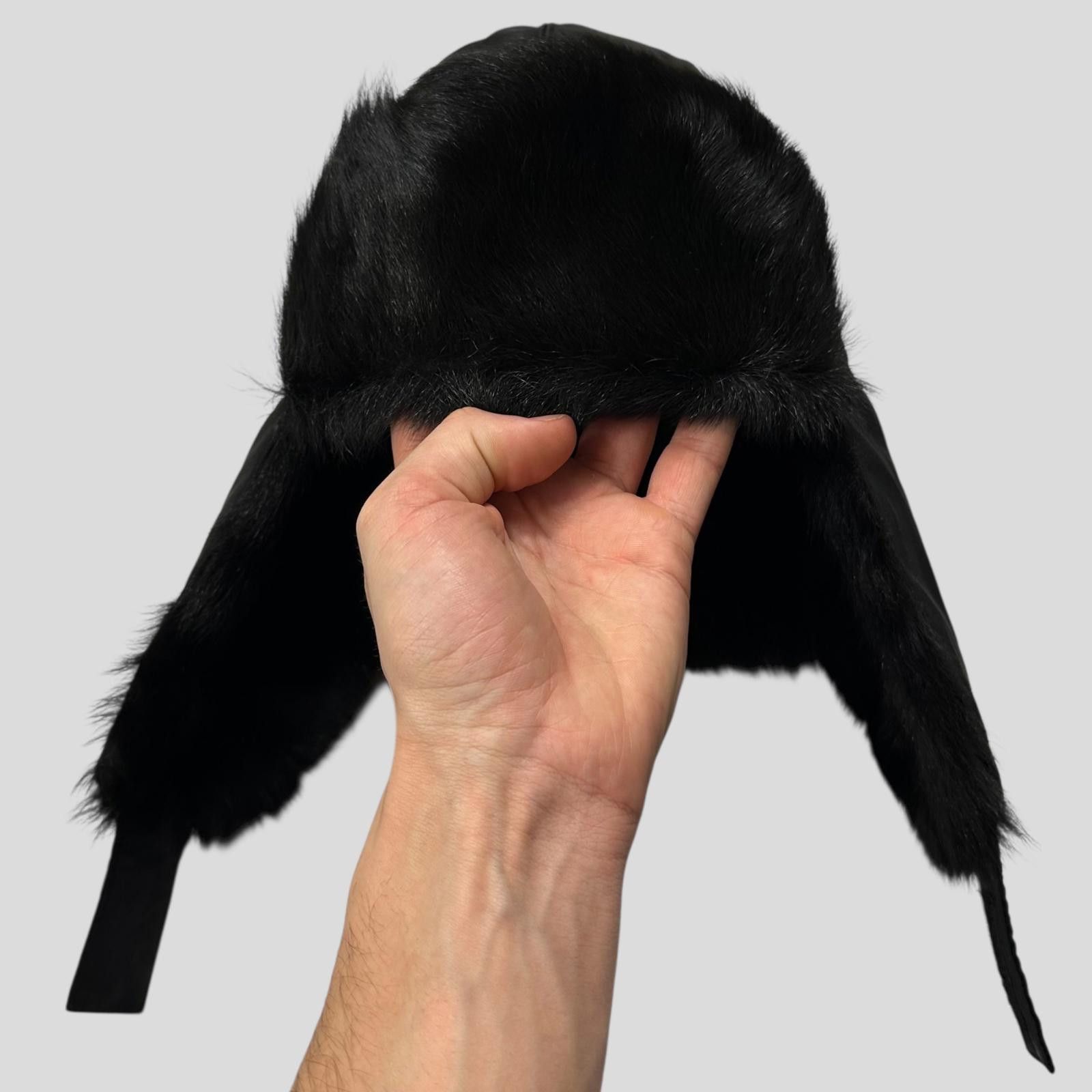Prada Prada Sport AW99 Goat Fur Nylon Canvas Trapper Hat - L (M) Size ONE SIZE - 6 Thumbnail