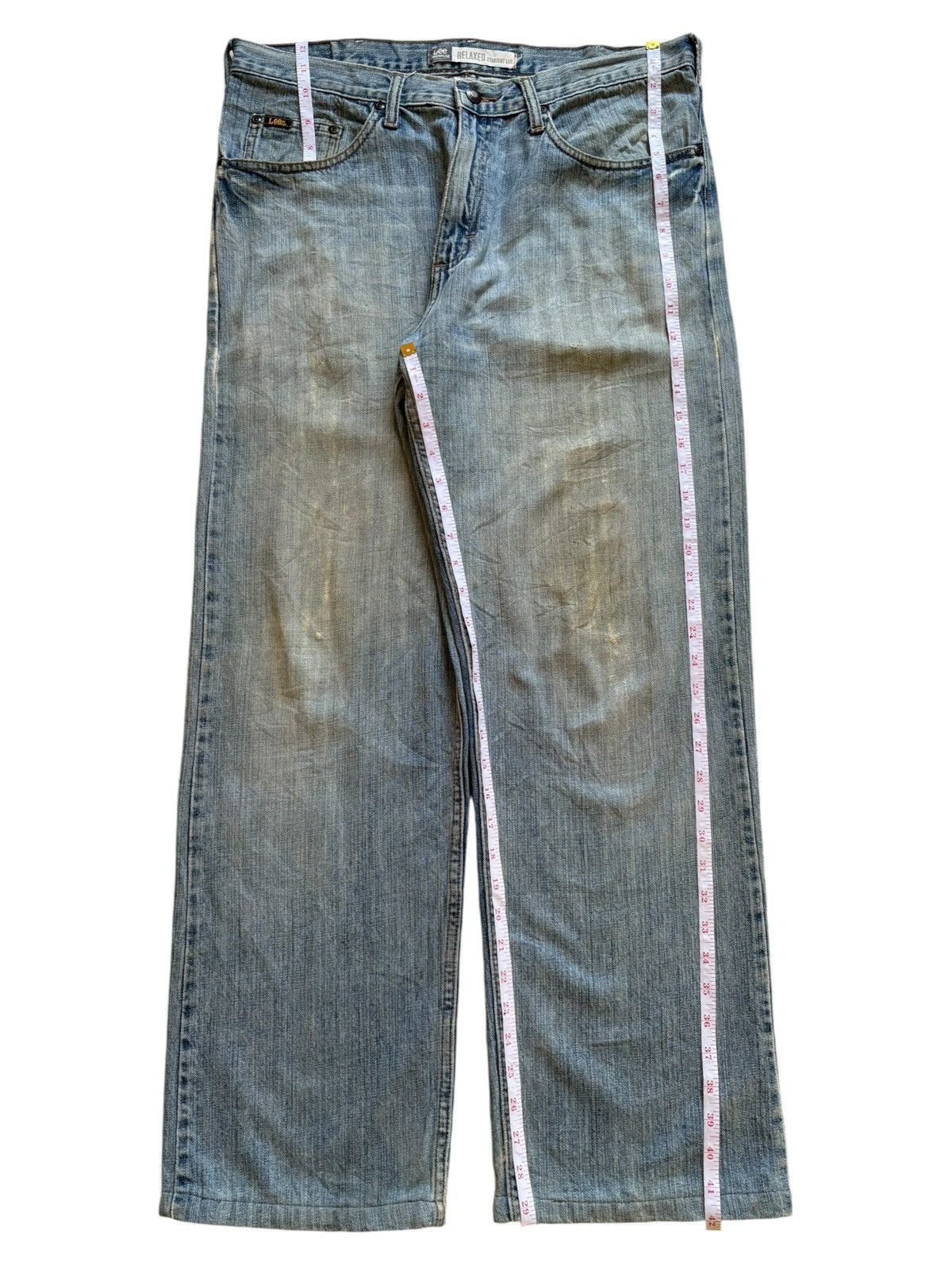 Lee Vintage Lee Relaxed Faded Mud Wash Distressed Jeans Size US 35 - 13 Thumbnail