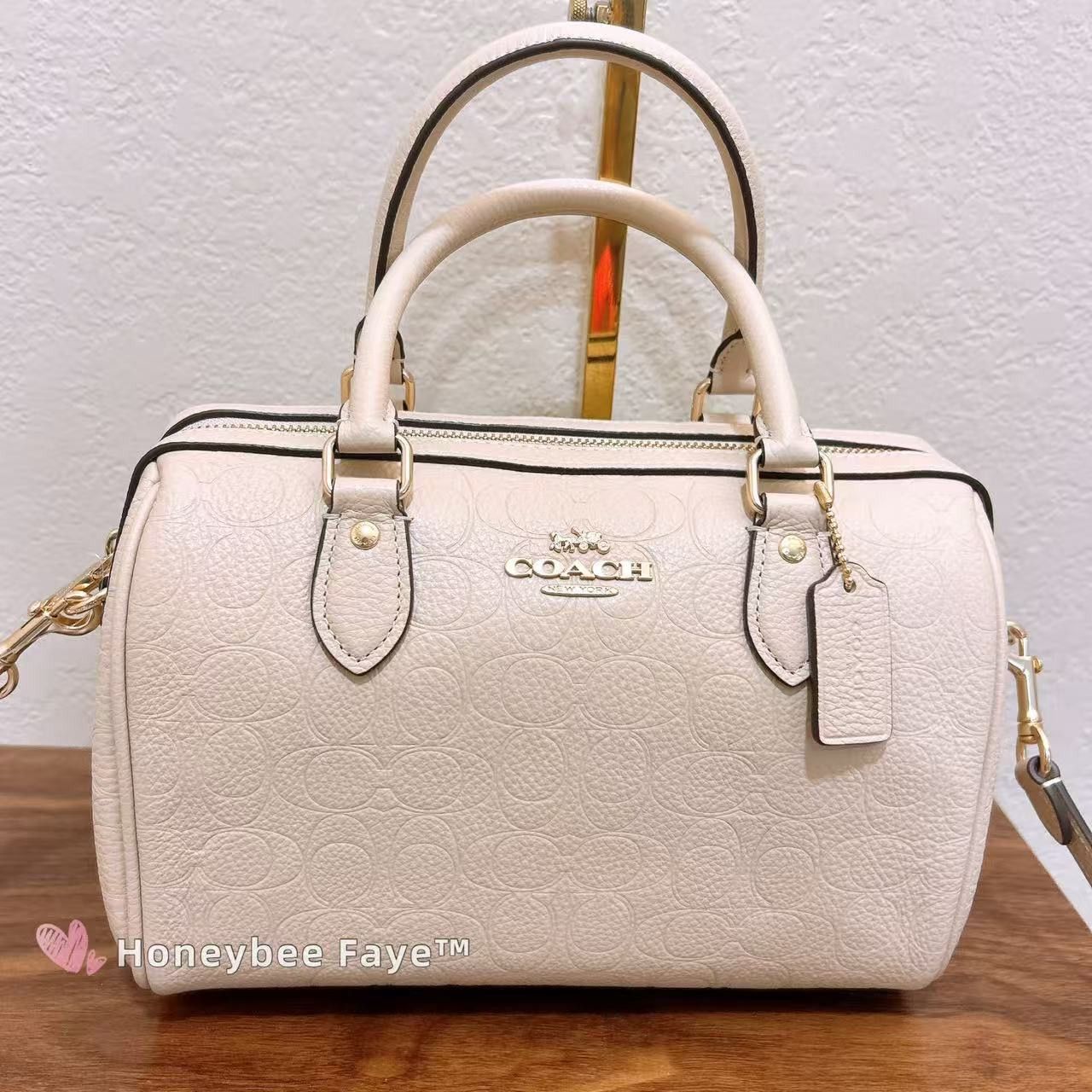 Coach Rowan Satchel Bag In Signature Leather CCD50 Oat Size ONE SIZE - 4 Thumbnail