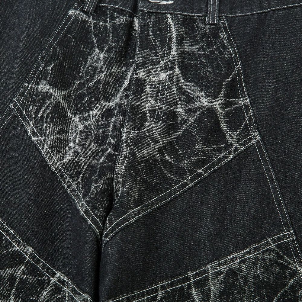 Jean Men's lightning distressed washed patchwork jeans Size US 32 / EU 48 - 4 Thumbnail