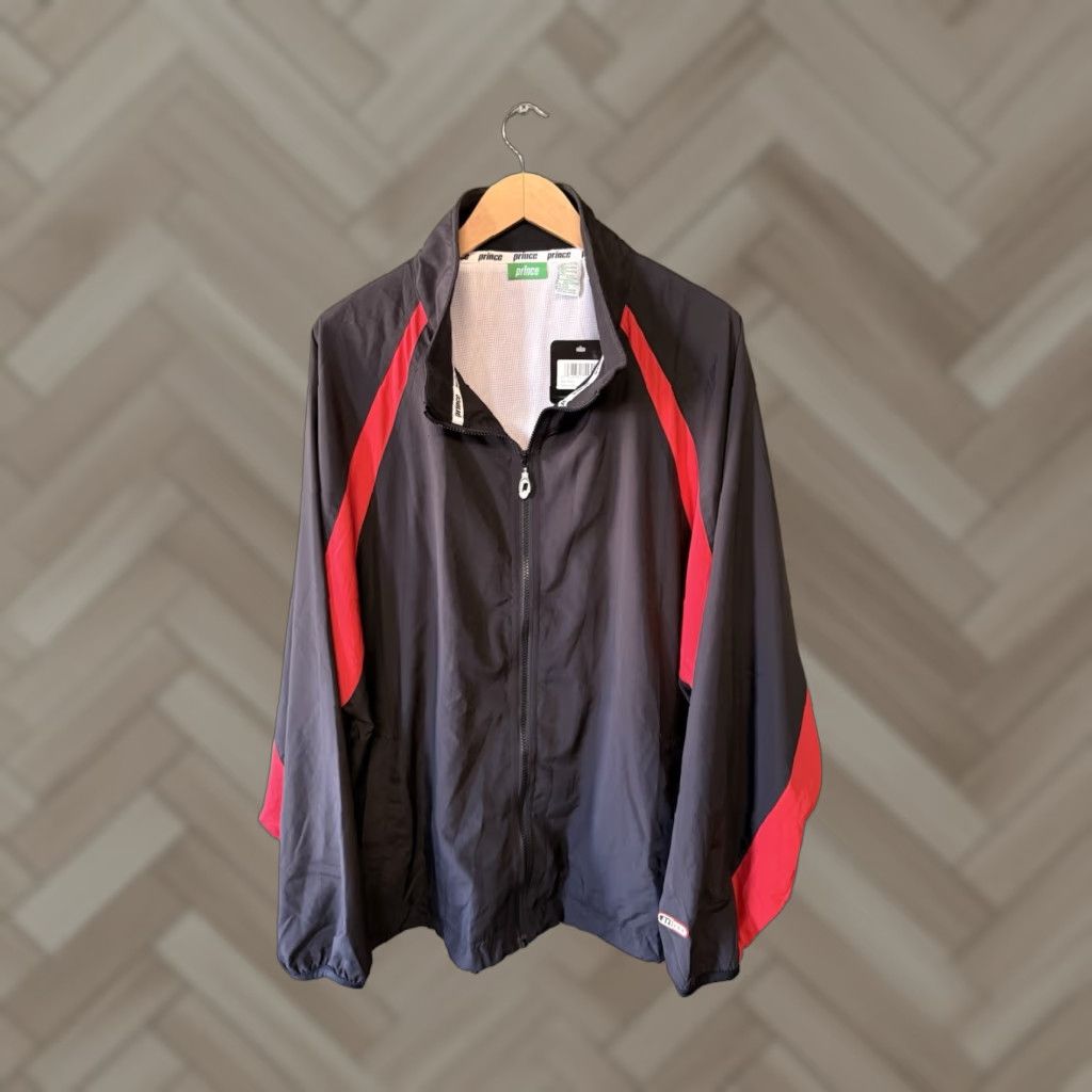Prince Prince Mens Black Tennis Full Zip Windbreaker Jacket 2XL NWT Size US XXL / EU 58 / 5 - 1 Thumbnail