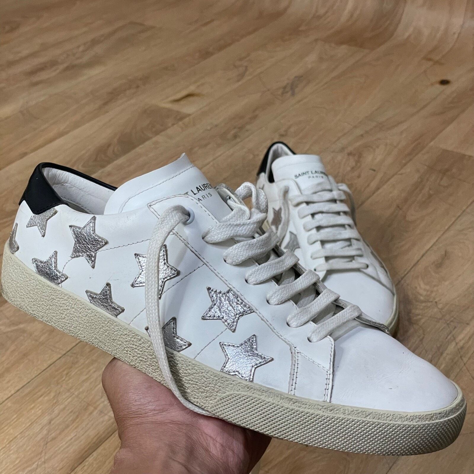 Yves Saint Laurent SAINT LAURENT Sneakers Star Court Classic Leather YSL Womens Size US 10 / IT 40 - 6 Thumbnail