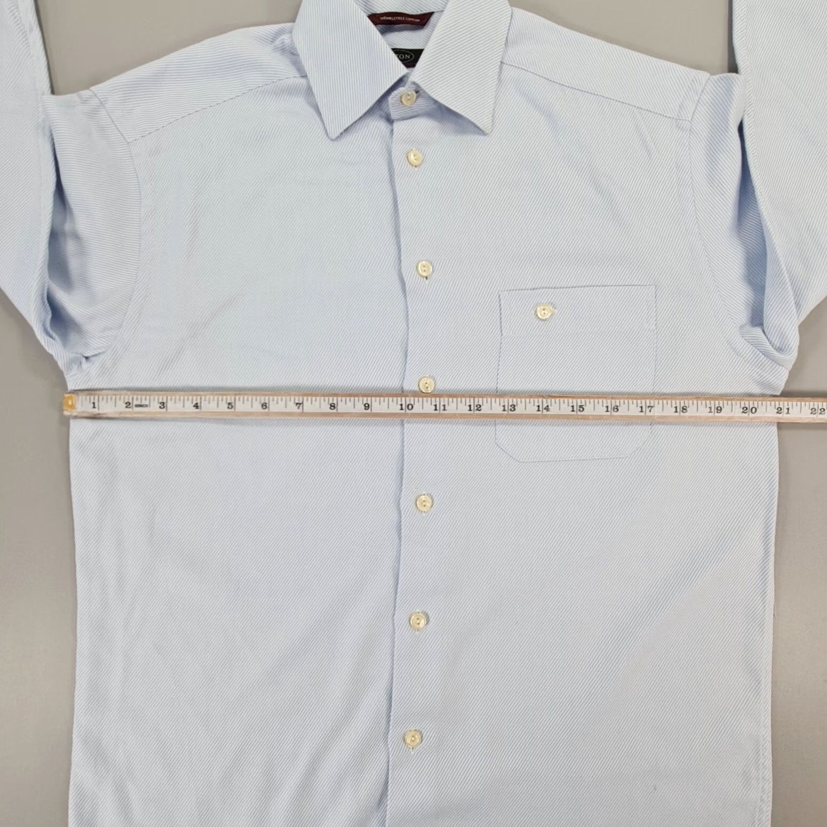 Eton ETON Mens Shirt Blue 15 Diagonal Stripe Wrinkle Free Cotton Button Up Shirt Men 15 N/A Size US M / EU 48-50 / 2 - 6 Thumbnail