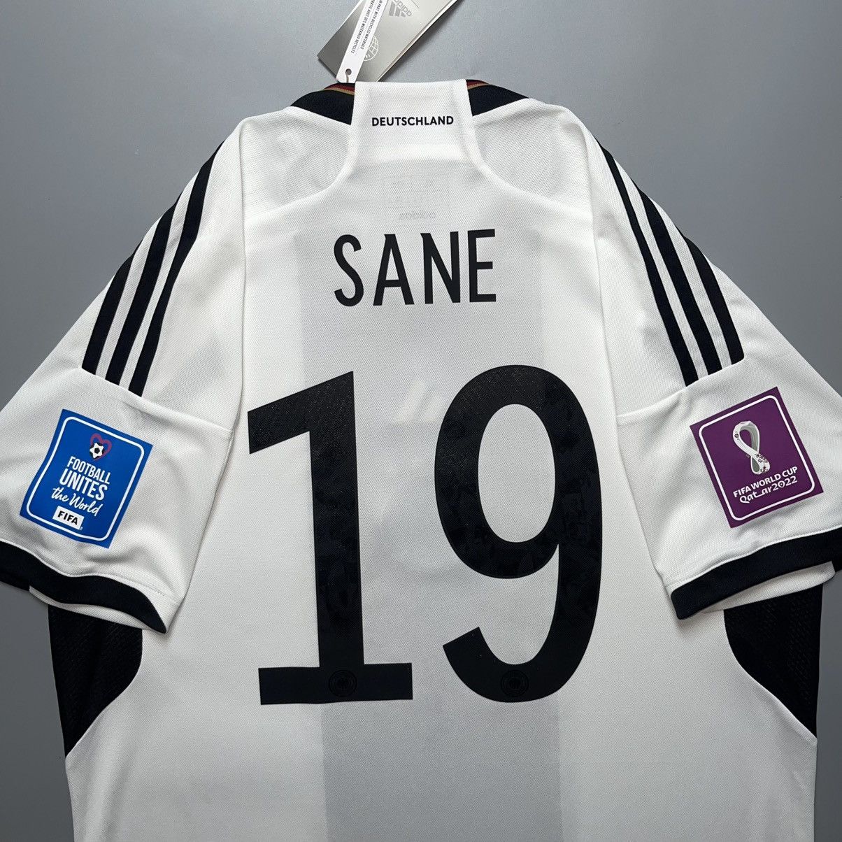 Adidas GERMANY ADIDAS 2022 WORLD CUP SOCCER HOME JERSEY #19 SANE Size US XL / EU 56 / 4 - 9 Thumbnail