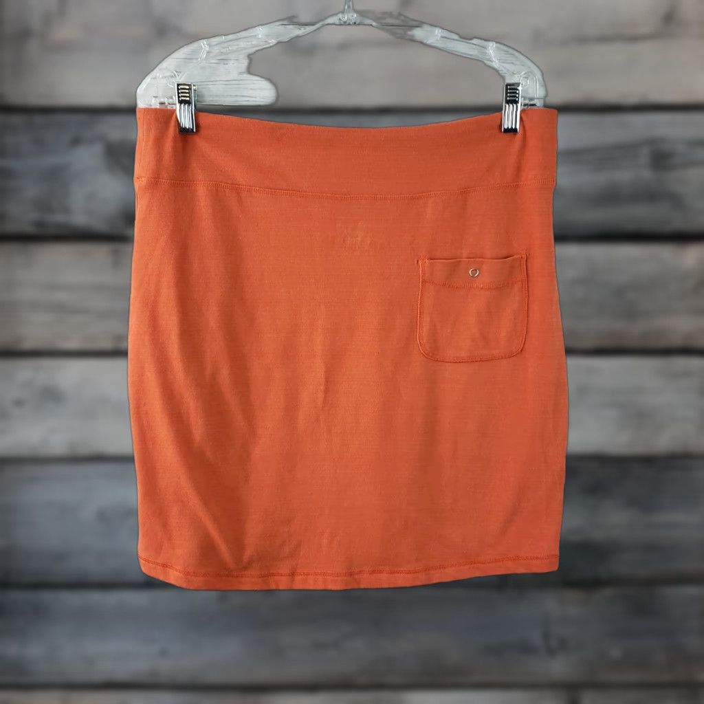 Vintage ZOIC Skirt Women Solid Orange Pull On Cotton Blend Short Pencil Casual Size L Size 36" / US 14 / IT 50 - 1 Thumbnail
