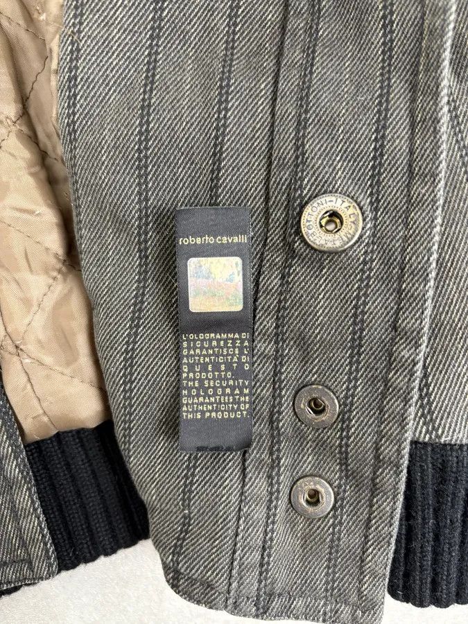 Just Cavalli AW2004 Cavalli Grey Lines Bomber Jacket Size US L / EU 52-54 / 3 - 11 Thumbnail