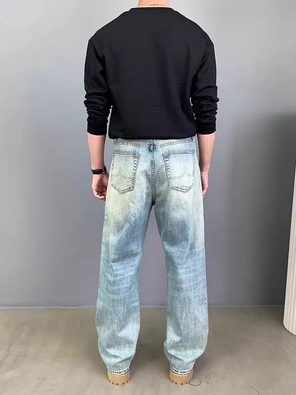 VIBE Vintage Aged Loose Casual Washed Jeans Size US 34 / EU 50 - 4 Thumbnail