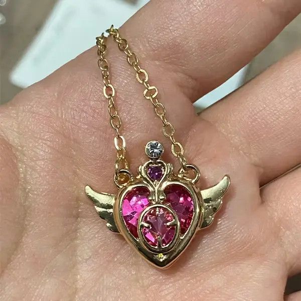 Japanese Brand Crystal Wing Heart Chocker Necklace Size ONE SIZE - 1 Thumbnail