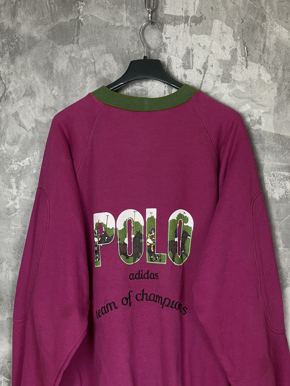 Adidas × Vintage Adidas 90s Vintage Polo Big Logo Very Rare Sweatshirt Size US L / EU 52-54 / 3 - 11 Thumbnail
