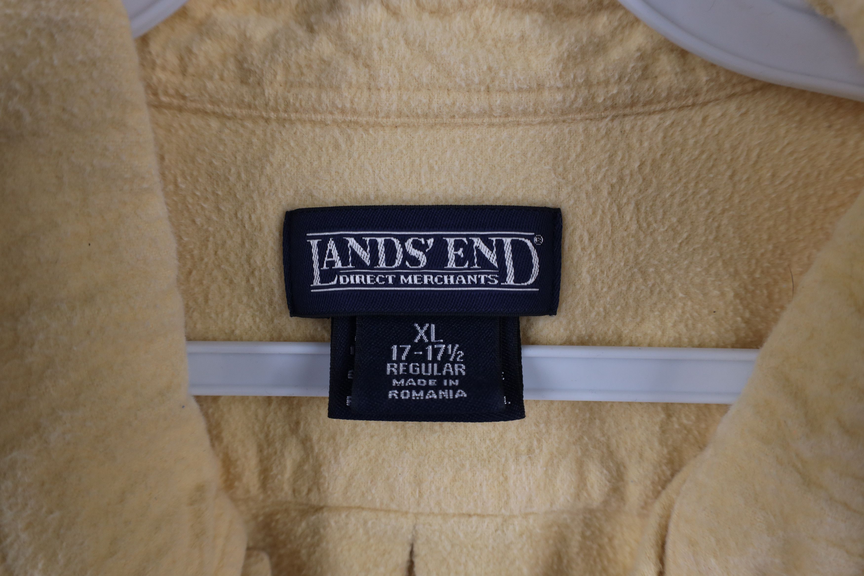 Lands' End × Vintage Vintage 90s Lands End Chamois Cloth Button Shirt Yellow Size US XL / EU 56 / 4 - 8 Thumbnail