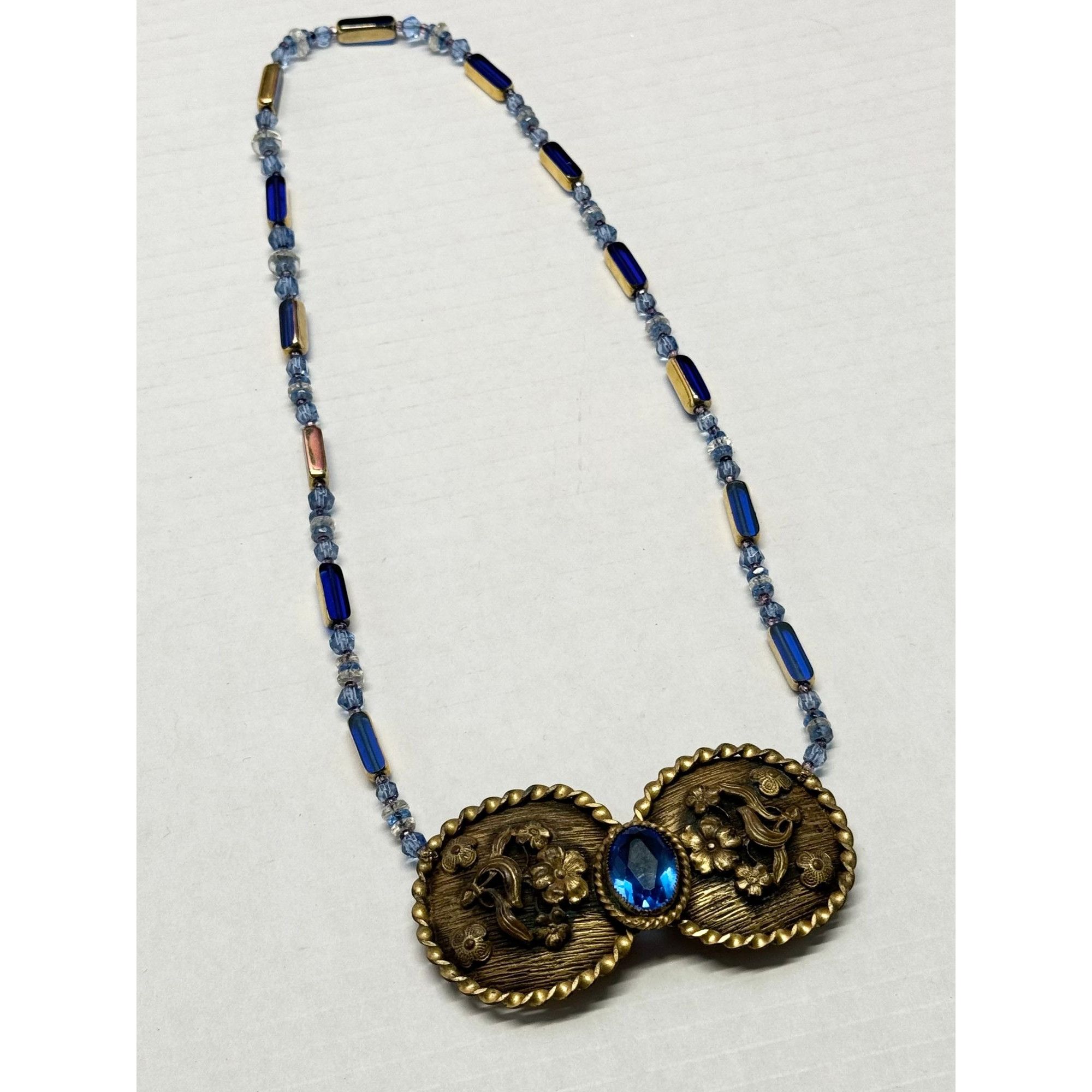 Vintage Vintage beaded glass blue necklace Size ONE SIZE - 3 Thumbnail