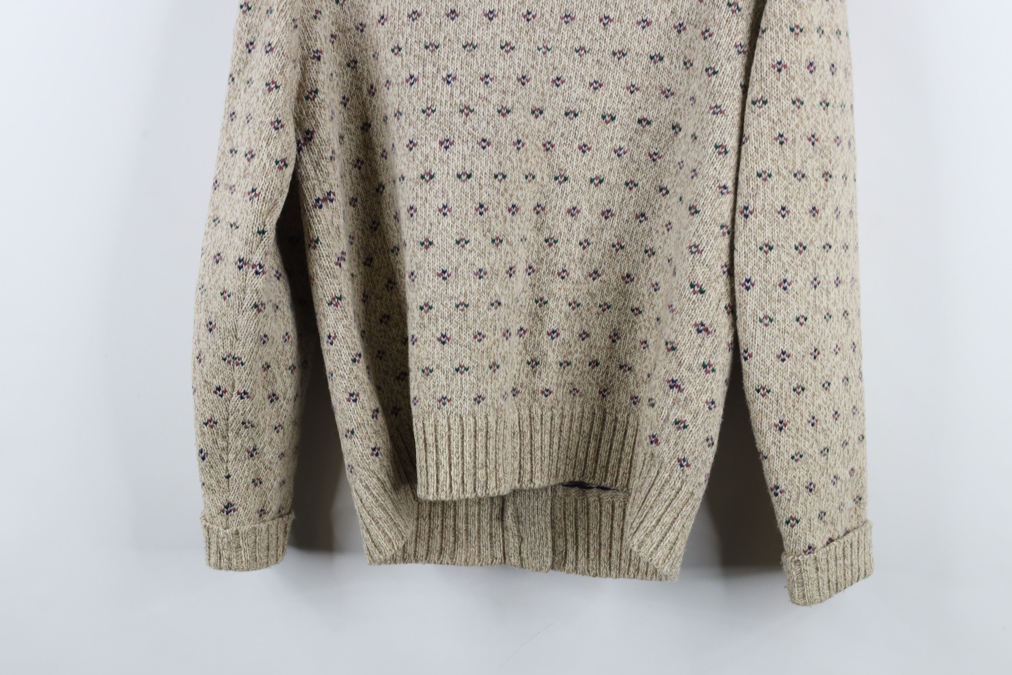 Eddie Bauer × Vintage Vintage 90s Eddie Bauer Geometric Wool Knit Cardigan Sweater Size M / US 6-8 / IT 42-44 - 10 Thumbnail