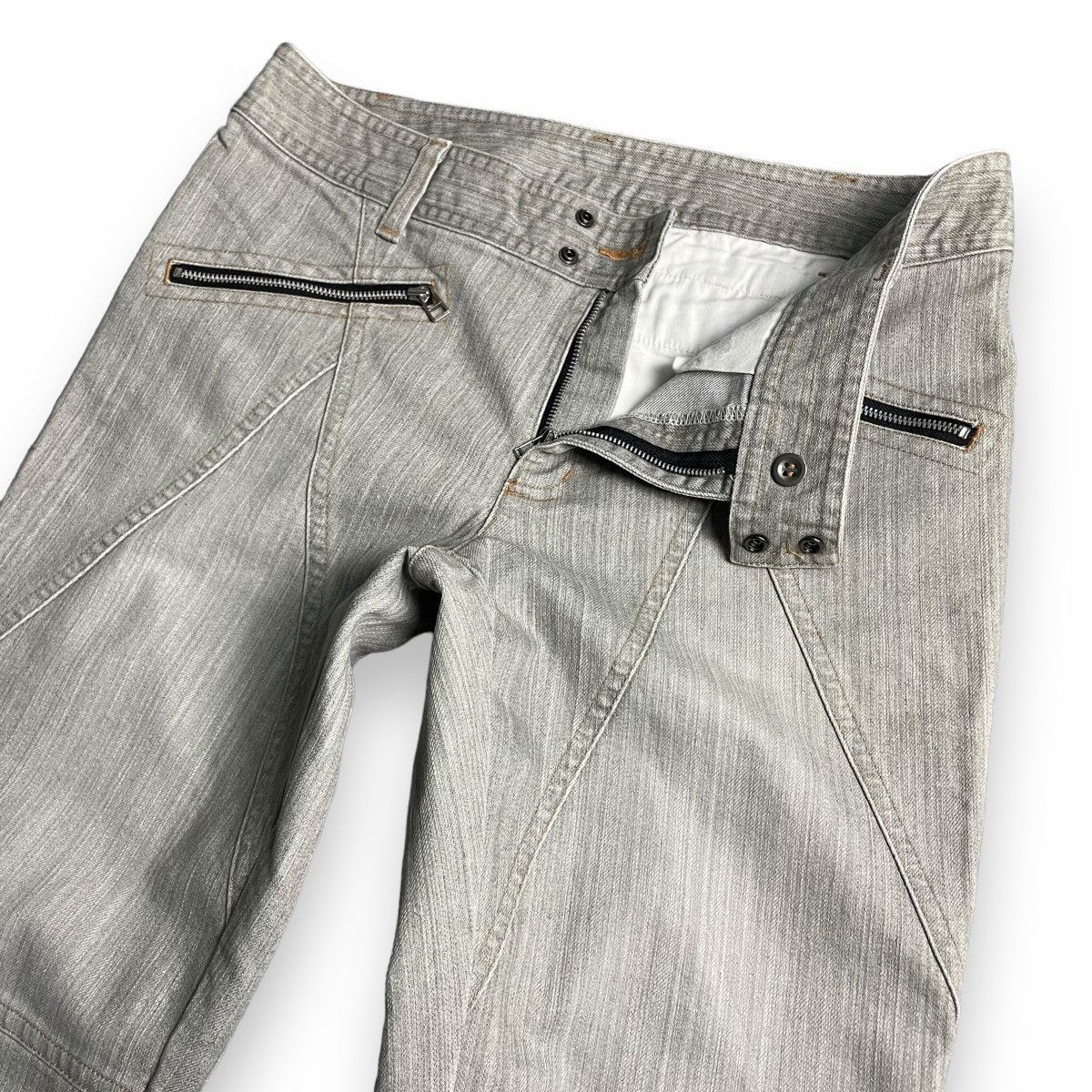 If Six Was Nine × Le Grande Bleu (L.G.B.) × Michel Klein 🇯🇵 Y2K MICHEL KLEIN MULTIZIPPER DENIM PANTS Size US 34 / EU 50 - 7 Thumbnail