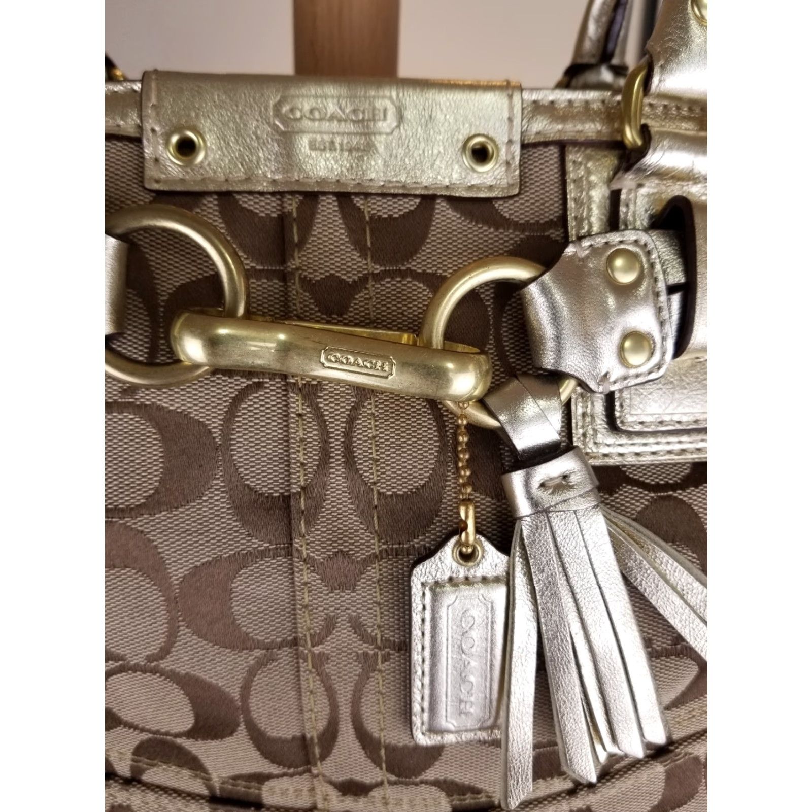 Coach VINTAGE COACH CANVAS/LEATHER SHOULDER HAND BAG SZ 11'X8'X3' F13065 Size ONE SIZE - 2 Thumbnail