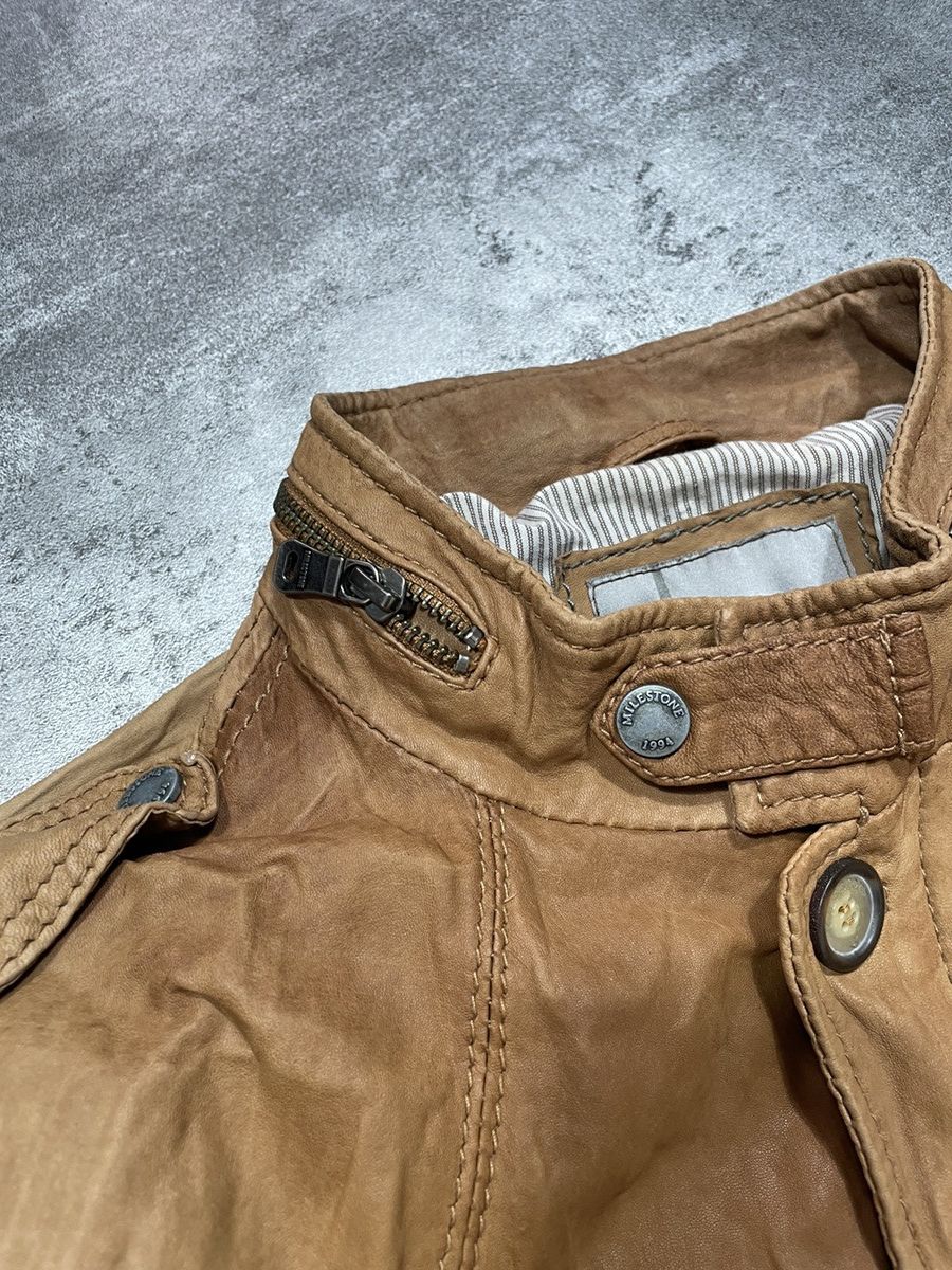 Vintage 🔥RARE🔥Vintage Y2K Genuine Real Leather Jacket Solid Rare Size US L / EU 52-54 / 3 - 16 Thumbnail