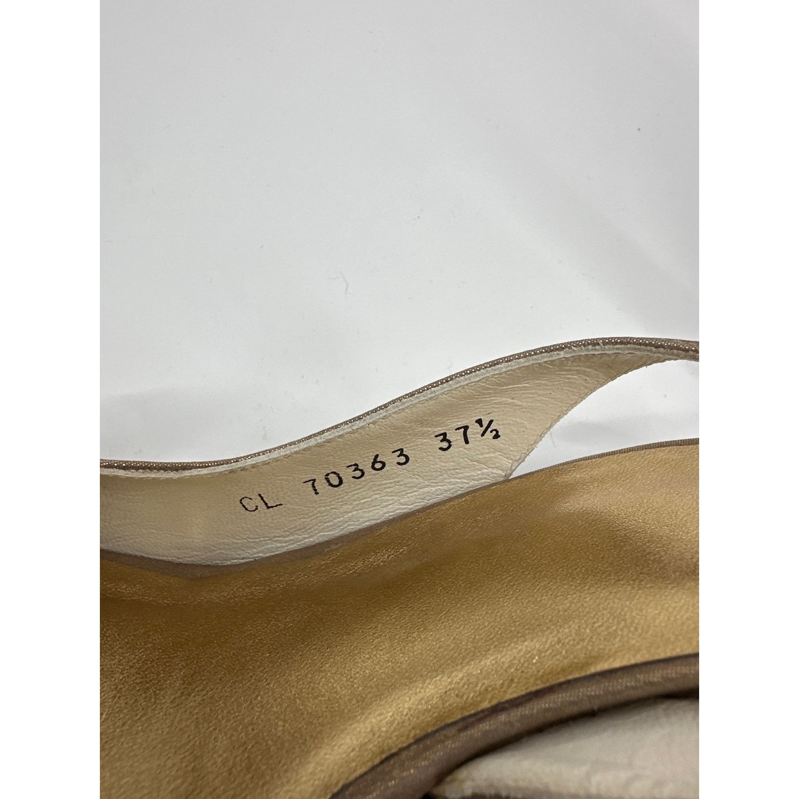 Stuart Weitzman Stuart Weitzman Slingback Metallic Gold Peep Toe Heels US 7 Size US 7 / IT 37 - 7 Thumbnail