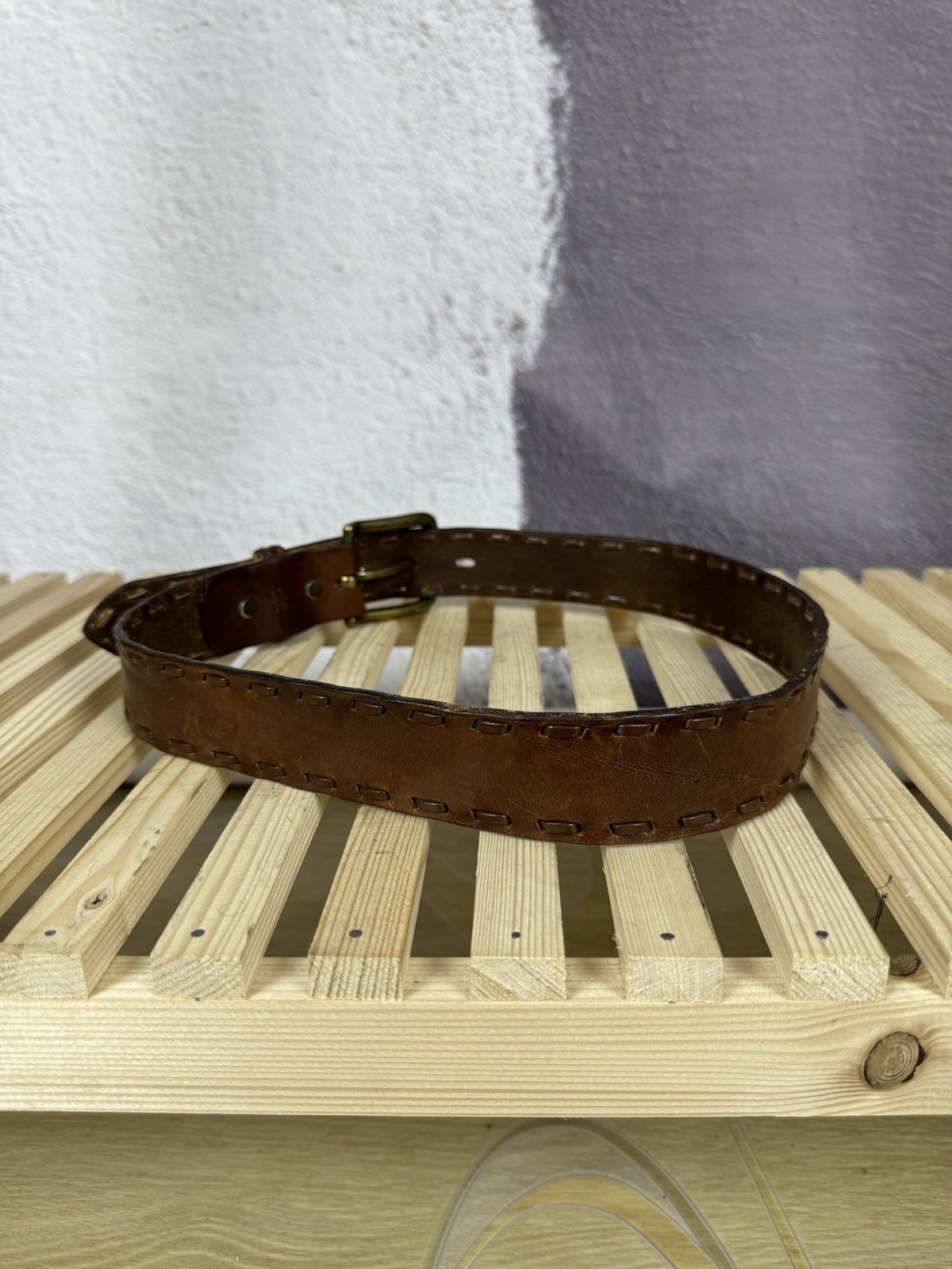 Other LOSCO PARIS made in France vintage 90s brown leather belt Size 32 - 5 Thumbnail
