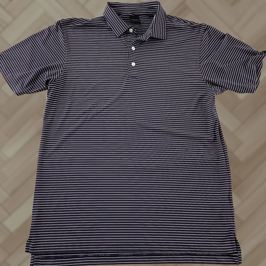 Vintage Dunning Striped Short Sleeve Polo Shirt Mens Large Purple Shirt Size US L / EU 52-54 / 3 - 1 Thumbnail