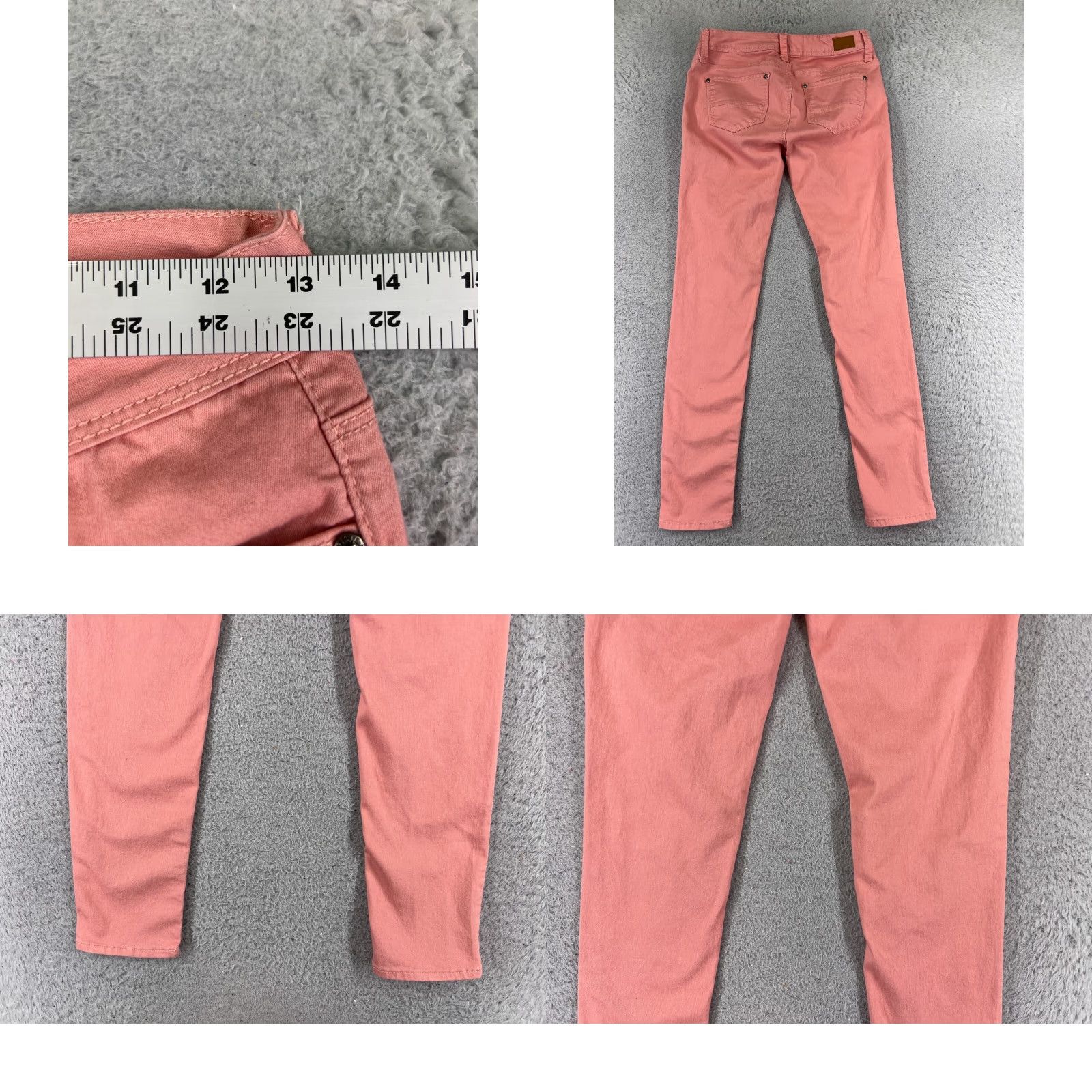 Vintage IRIS Jeans Pants Womens Pink Denim Straight 24x27 Low Rise 7 Regular Cotton Blend 5-Pocket Design Distressed Embroidered Zipper Button Men/Women Size 28" / US 6 / IT 42 - 9 Thumbnail