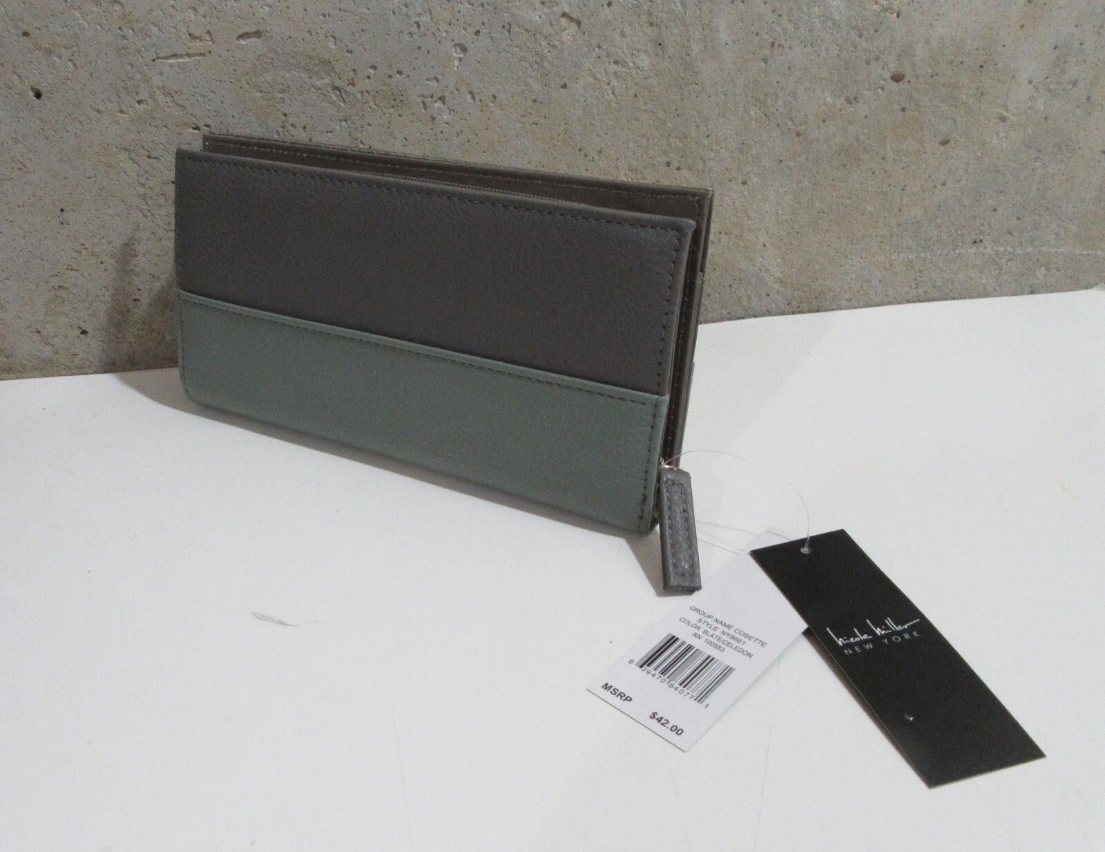 Nicole Miller Nicole Miller Womens Cosette Wallet NWT Slate / Celedon Size ONE SIZE - 3 Thumbnail