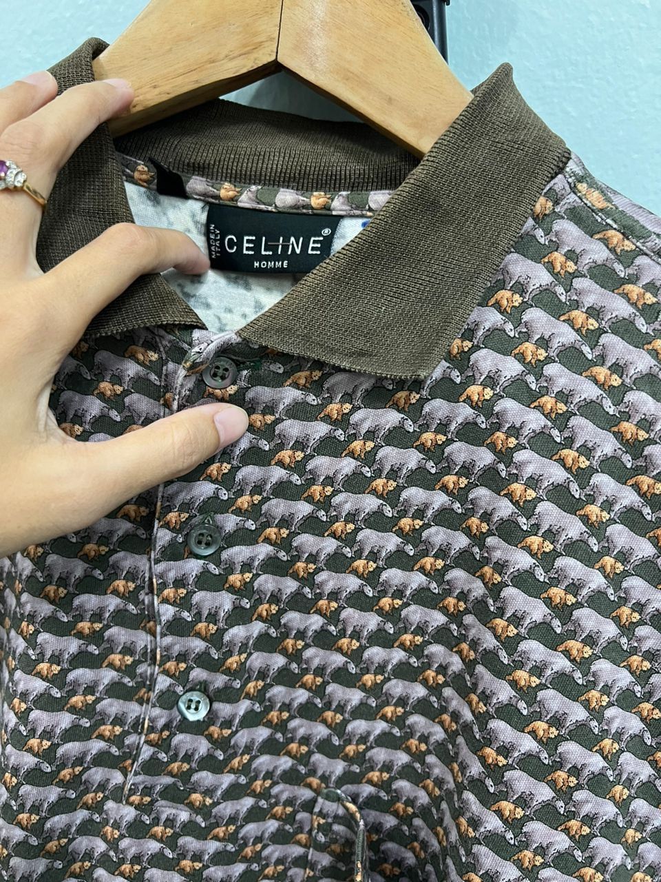 Celine Vintage Celine Full Print 🐻 Bear Motif Size US L / EU 52-54 / 3 - 10 Thumbnail
