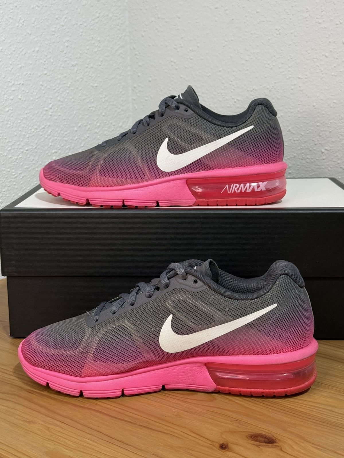 Nike Nike Air Max Sequent Running Gray Pink Size US 6.5 / IT 36.5 - 4 Thumbnail