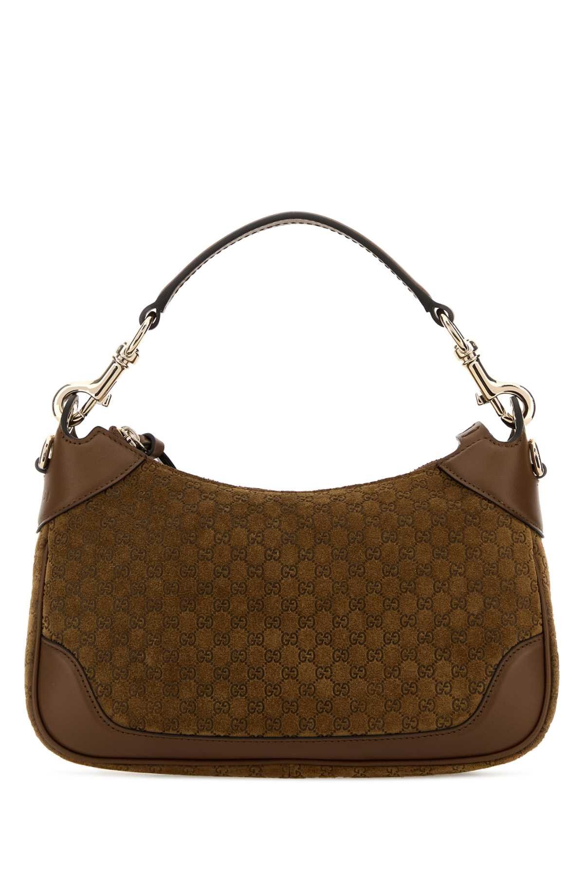 Gucci Brown Suede Handbag Size ONE SIZE - 1 Thumbnail