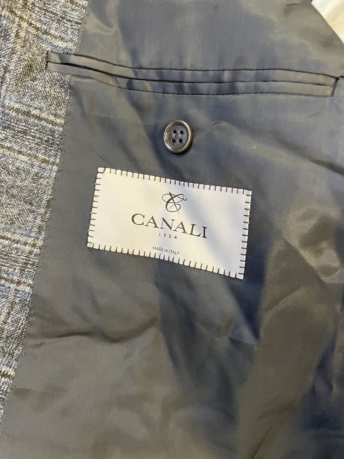 Canali Fall Weight Wool Check Jacket Size 46R - 7 Thumbnail