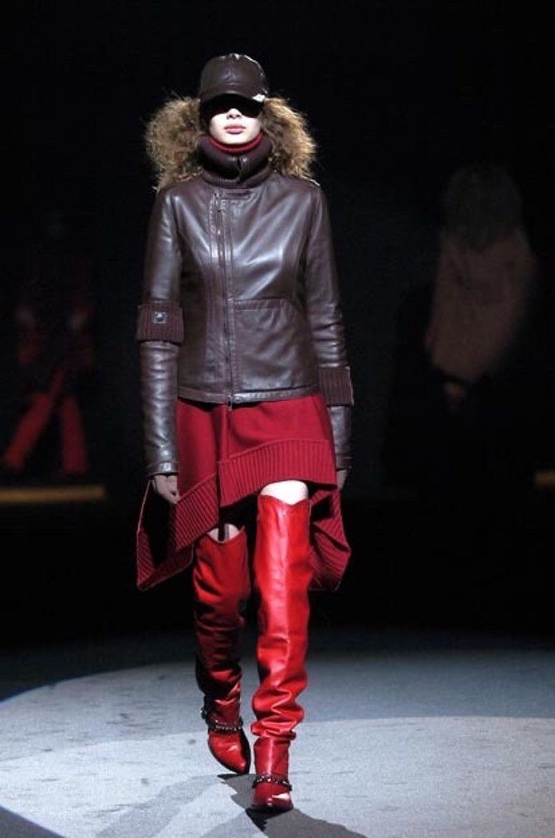 Dirk Bikkembergs × Vintage RARE A/W04 Dirk Bikkembergs Runway Lamb Leather Jacket Size L / US 10 / IT 46 - 14 Thumbnail