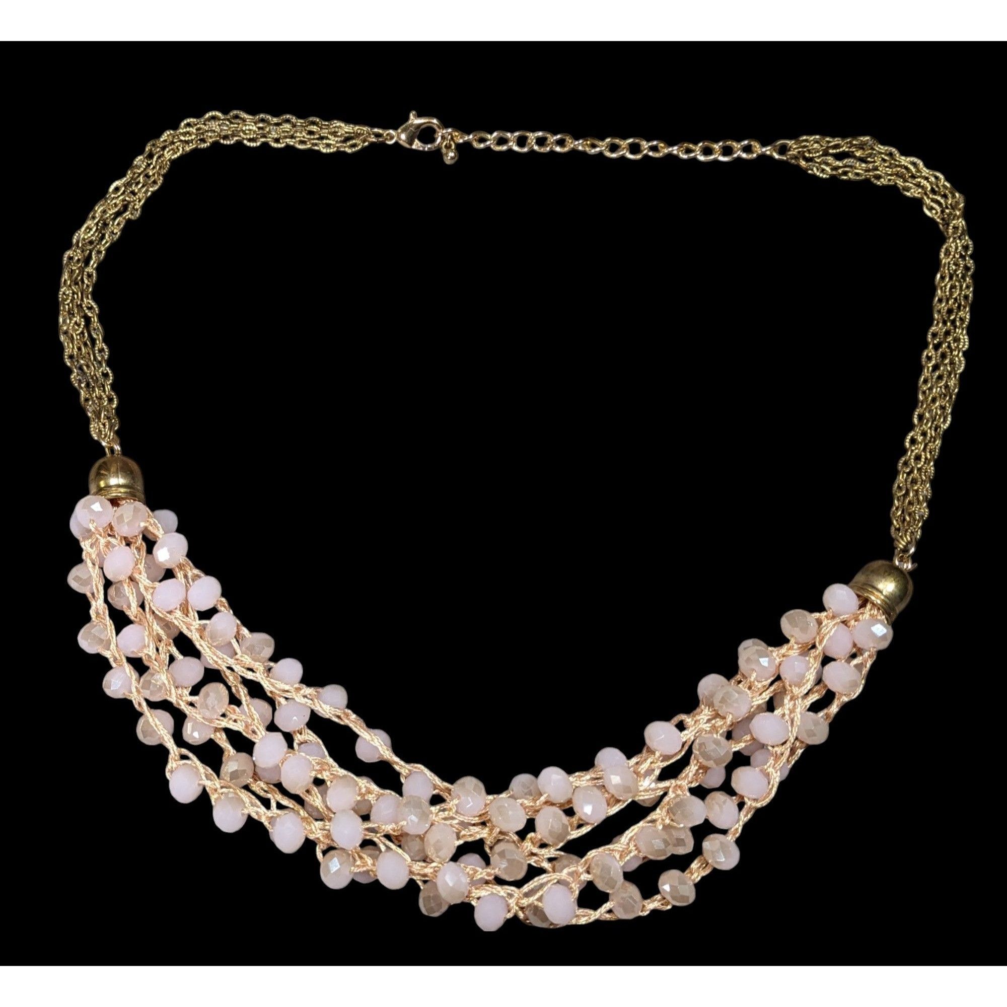 Other Coquette Glam Pastel Pink Glass Beaded Statement Necklace Size ONE SIZE - 1 Thumbnail