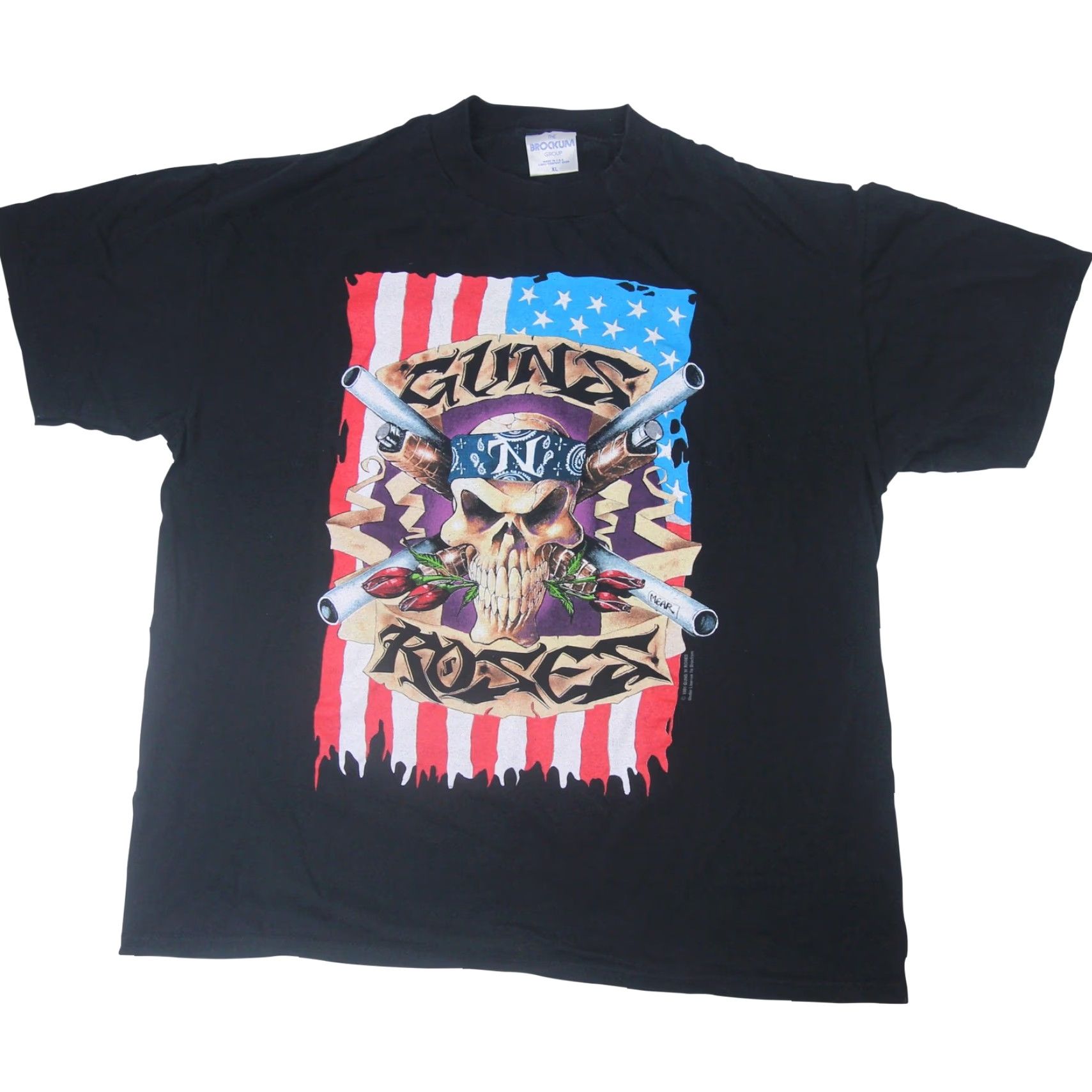 Vintage VINTAGE Guns N Roses '91-'93 Tour Mens XL T Shirt Brockum Black Shirt Mens XL Black Guns N Roses T Shirt 1990s Rock Concert Merch Size US XL / EU 56 / 4 - 2 Thumbnail