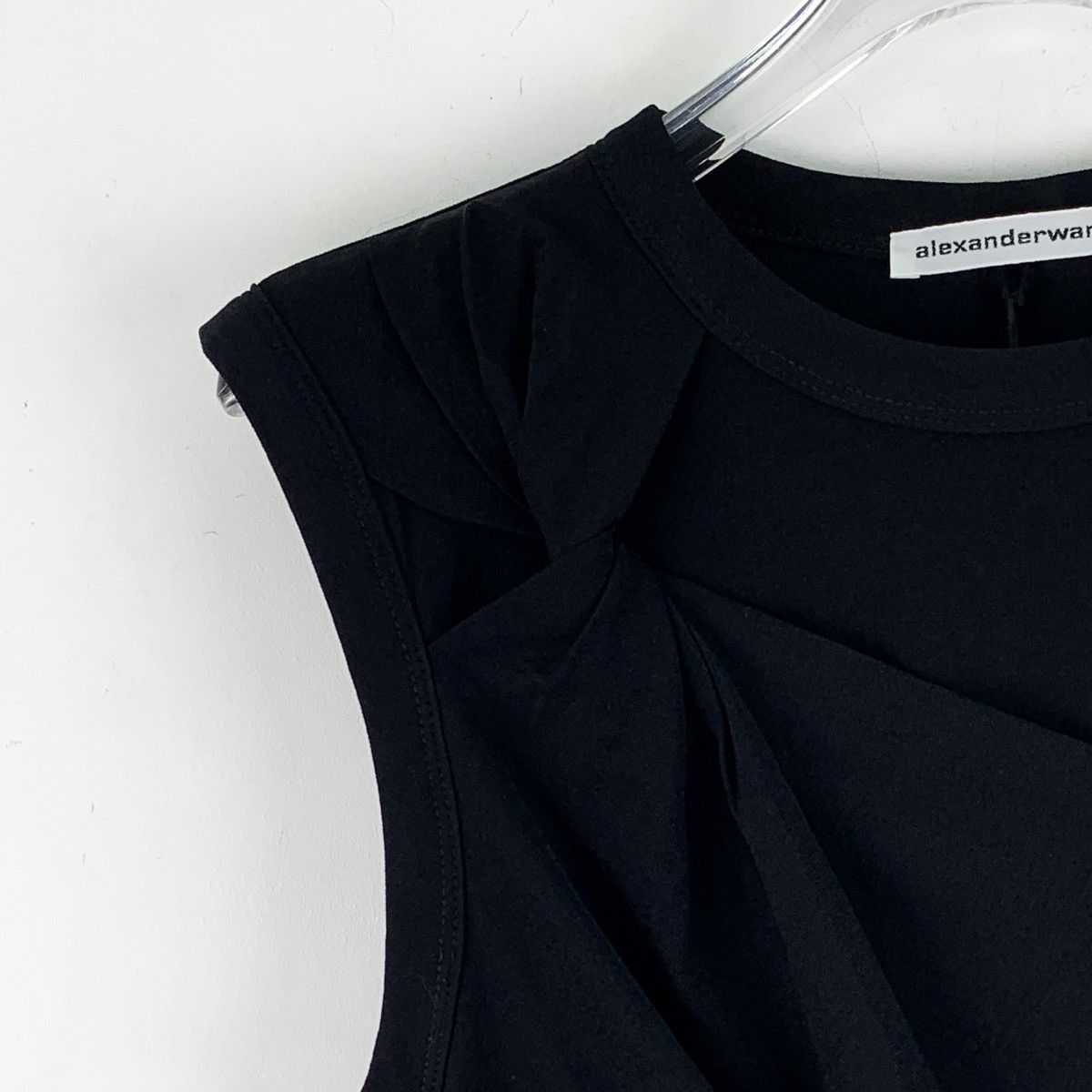 Alexander Wang Alexander Wang Black Ruched Crew Neck Sleeveless Dress K26WX Size XS / US 0-2 / IT 36-38 - 3 Thumbnail