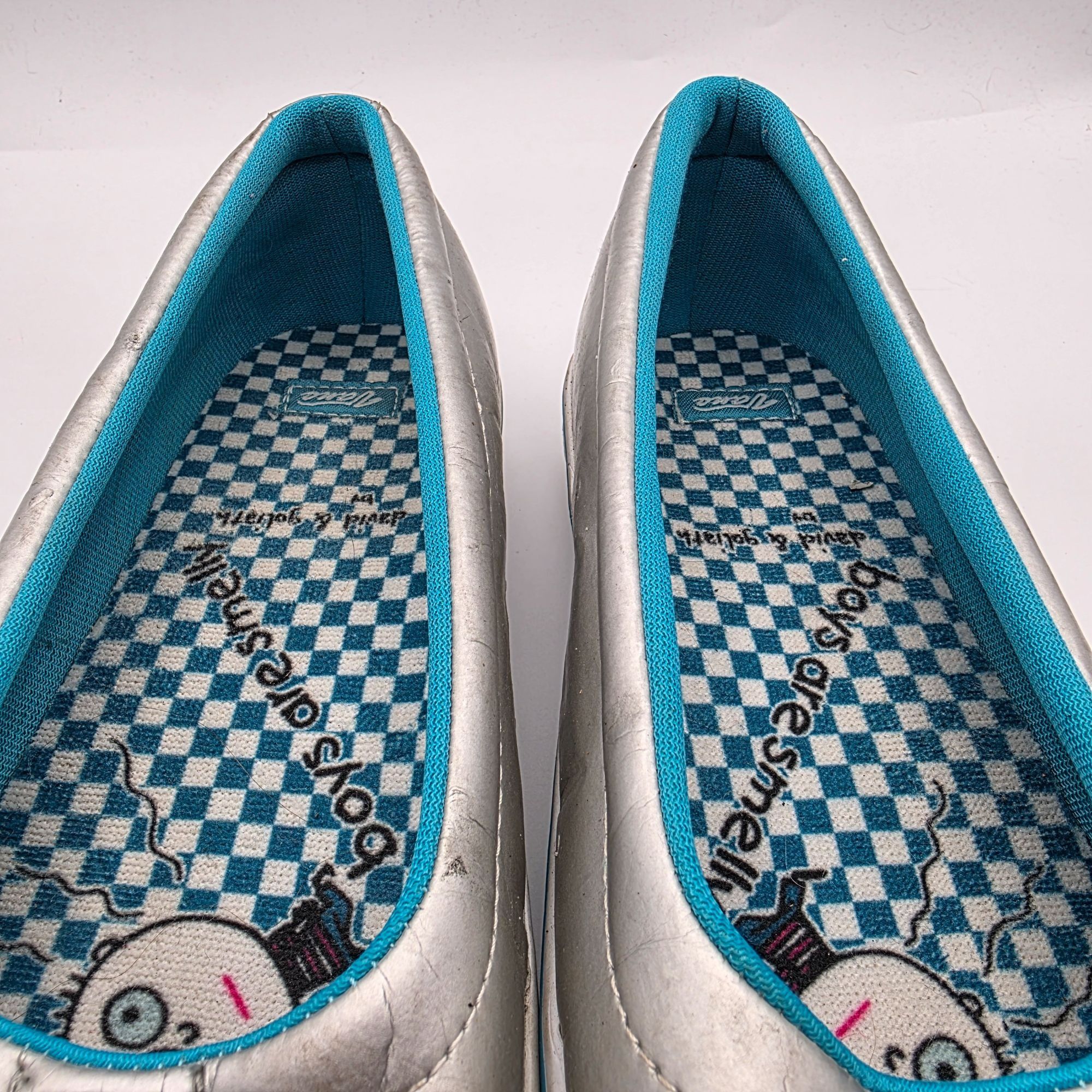 Vans Vans X David & Goliath Womens Size 10 Silver Flat Slip On Sh Size US 10 / IT 40 - 9 Thumbnail