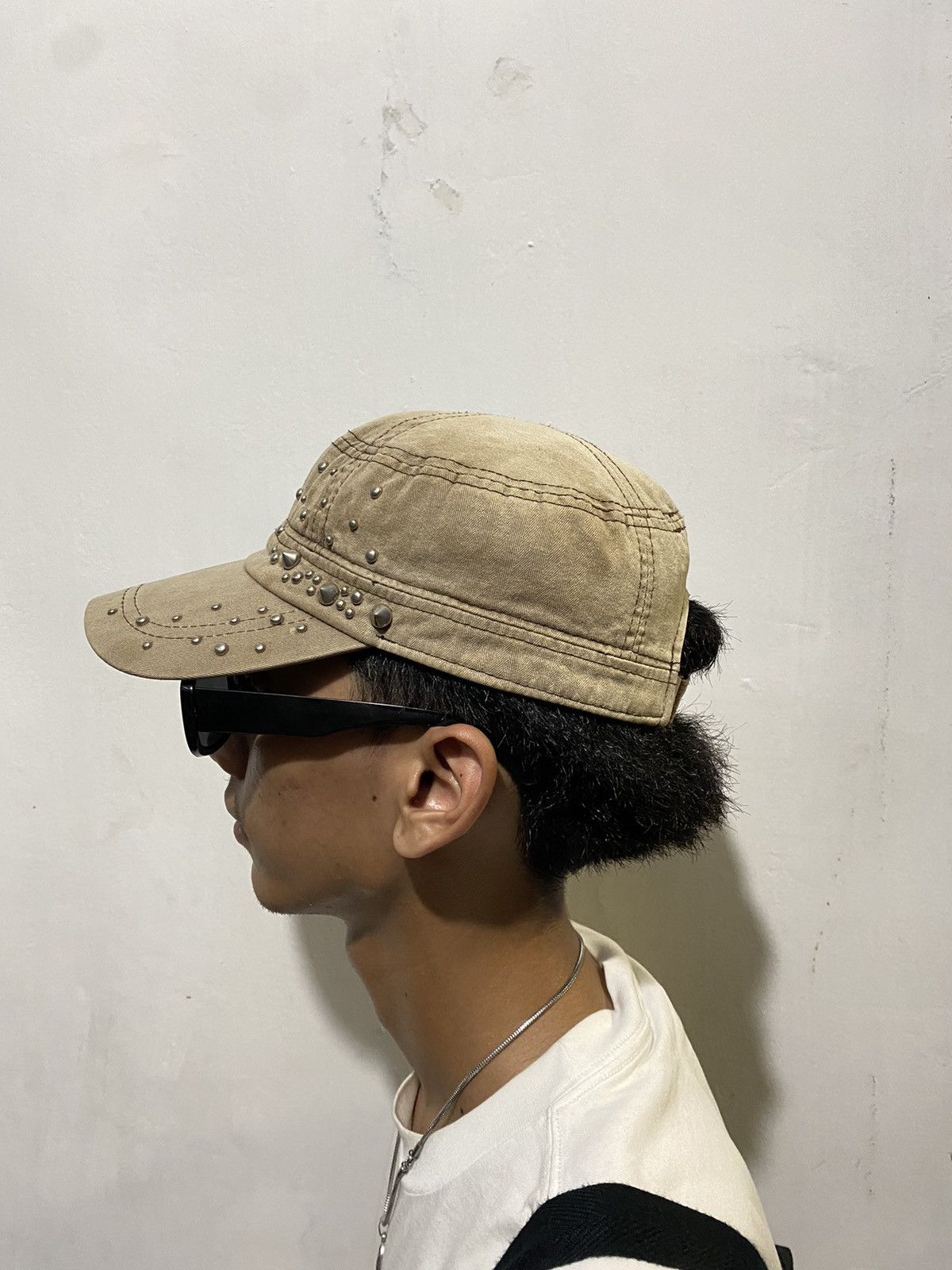 If Six Was Nine × Japanese Brand × Le Grande Bleu (L.G.B.) Unknown Y2K Studded Patrol Cap Size ONE SIZE - 10 Thumbnail