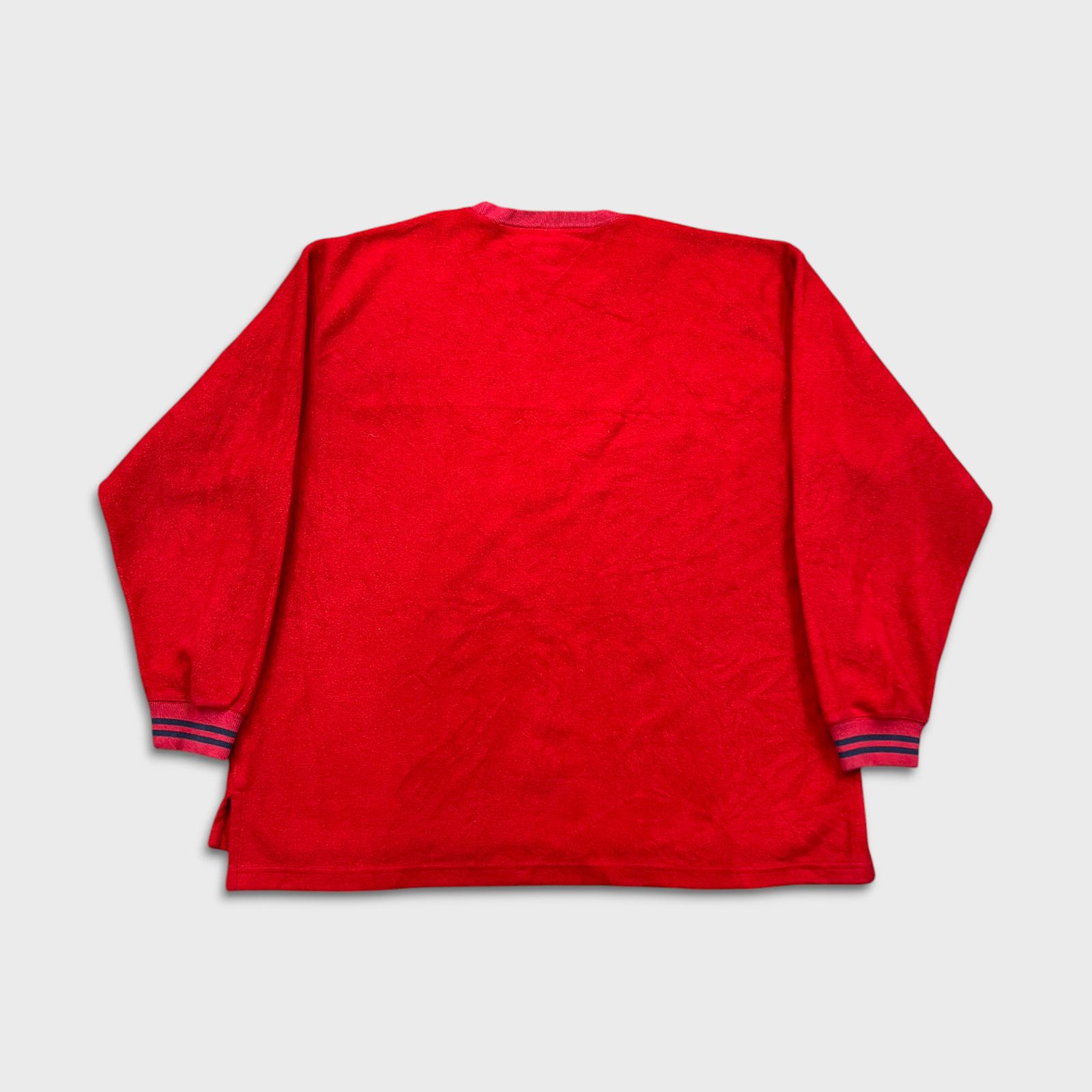 Tommy Hilfiger × Vintage Vintage Tommy Hilfiger Fleece XL Red Sweatshirt Pullover 90s Size US XL / EU 56 / 4 - 4 Thumbnail