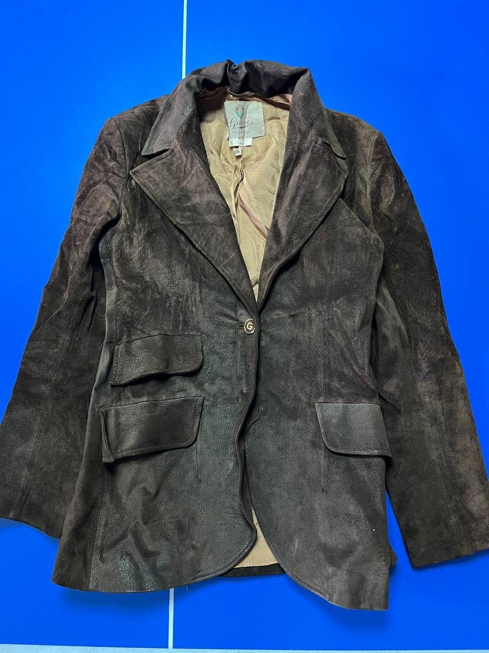 Gucci Vintage GUCCI Leather Jacket Blazer Brown IT 44 Womens 80s Size M / US 6-8 / IT 42-44 - 1 Thumbnail