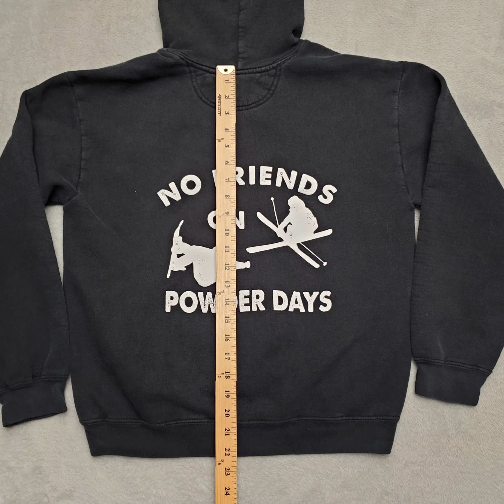 Gildan Downhill. ski Hoodie Womens Small Black Hooded Sweatshirt Full Zip Casual Powder Sweatshirt Size M / US 6-8 / IT 42-44 - 6 Thumbnail