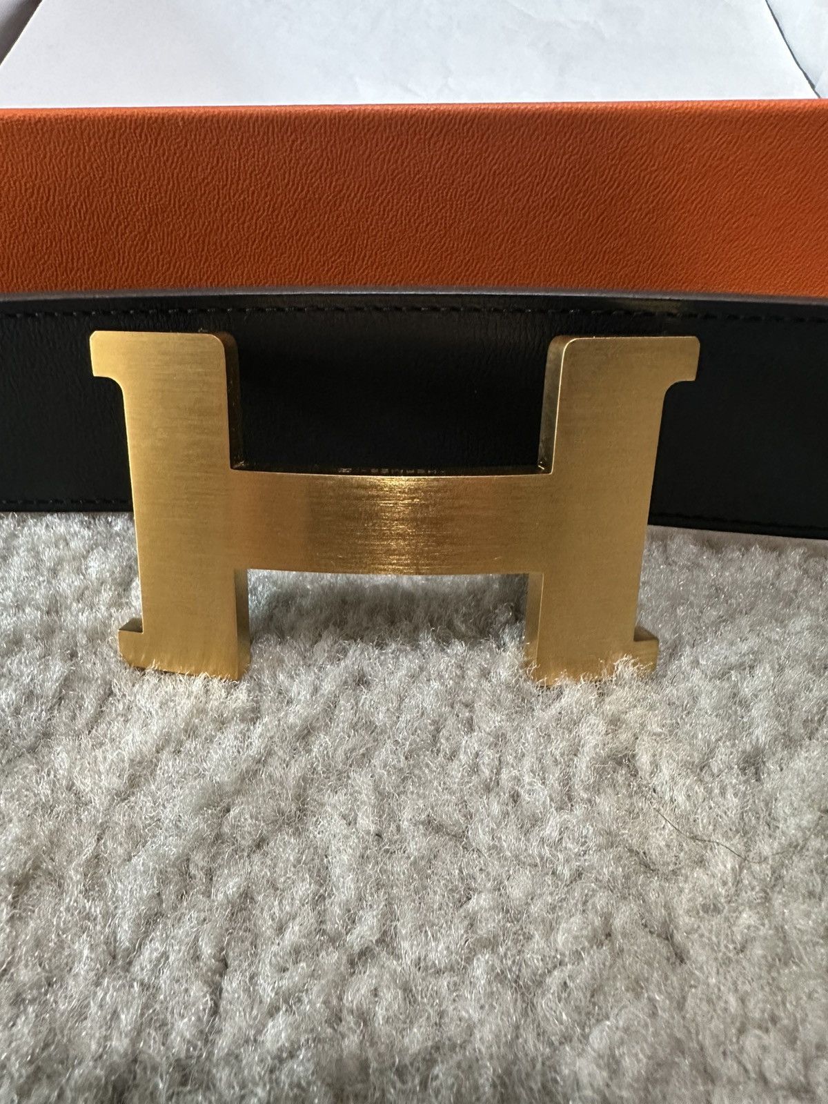 Hermes Hermès H Belt Buckle & Reversible Leather Strap 42MM Size 34 - 5 Thumbnail