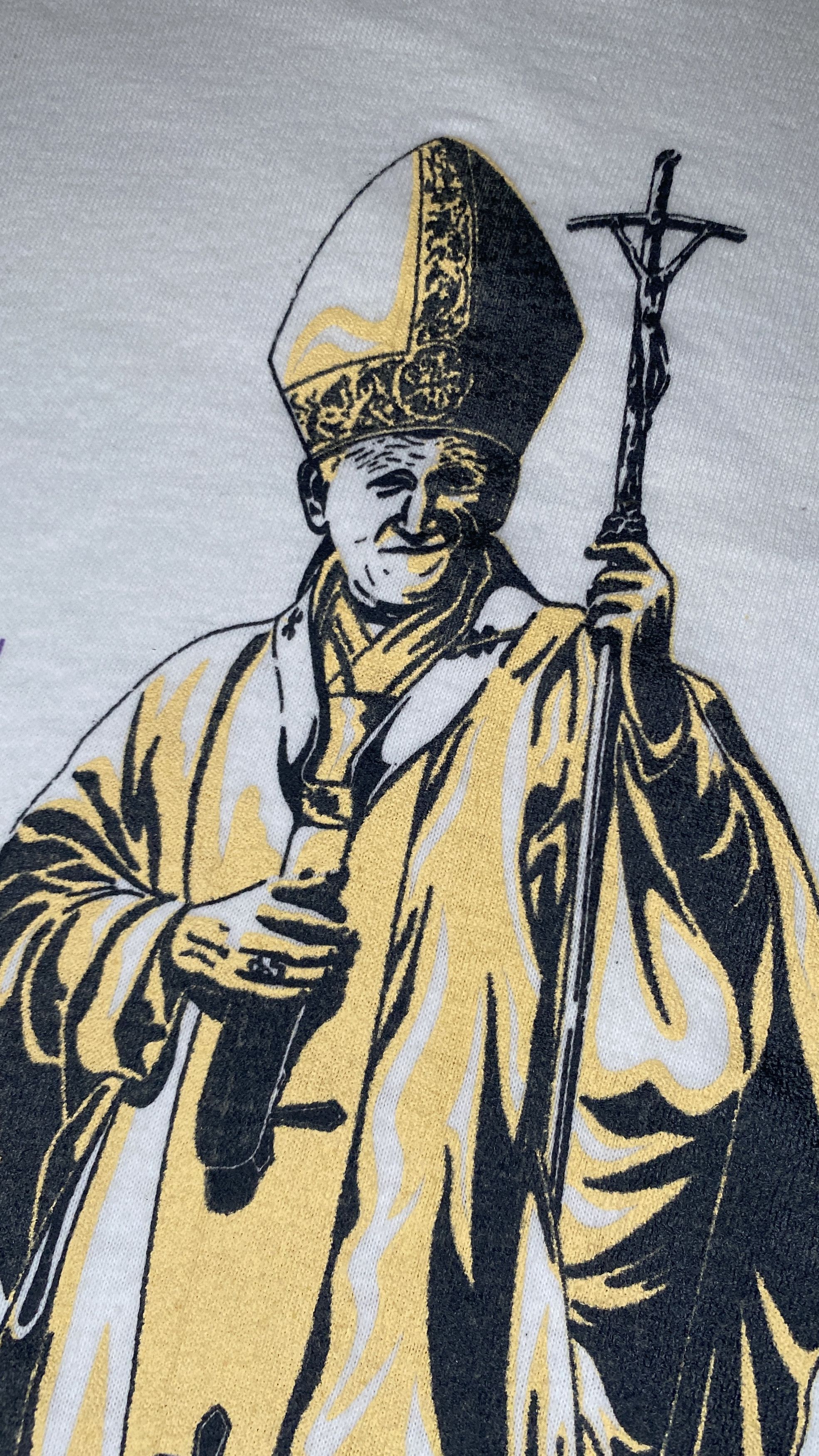 Vintage Vintage 1987 Pope John Paul II USA Tour T-Shirt Size US L / EU 52-54 / 3 - 5 Thumbnail