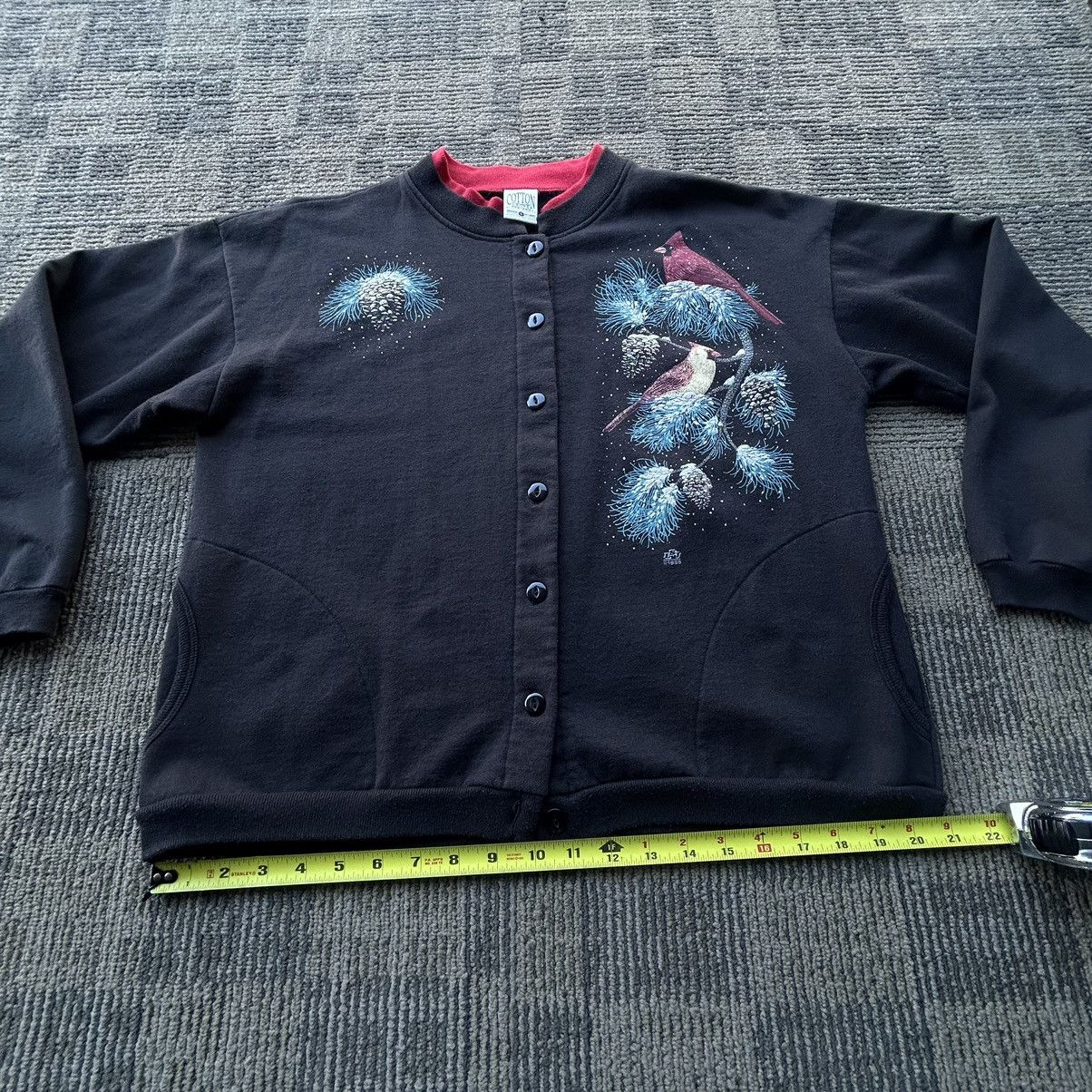 Vintage Vtg 1995 Nature Birds Black/Red Grandma Cardigan Sweater Size US L / EU 52-54 / 3 - 7 Thumbnail