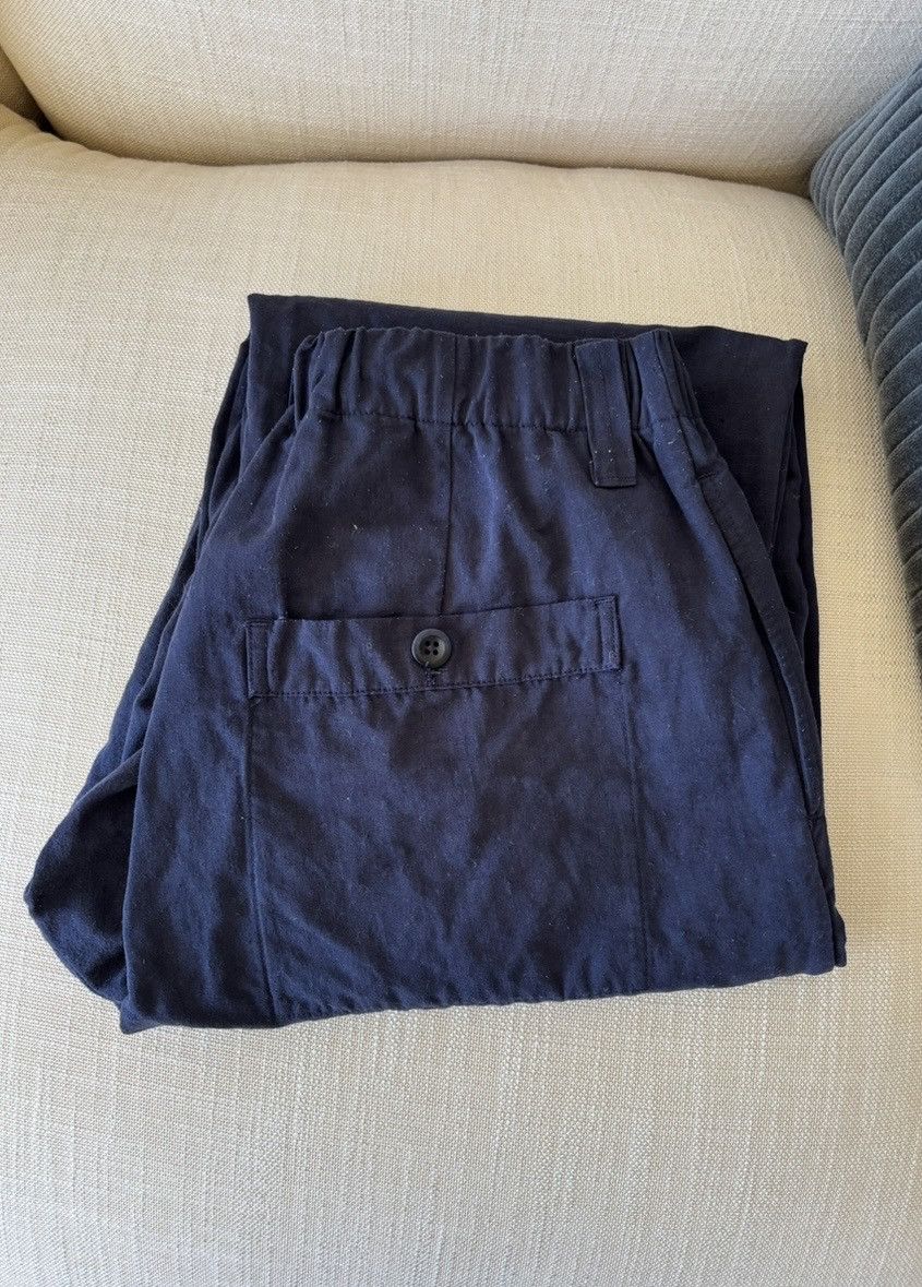 Evan Kinori Elastic Pants | Navy | Linen/Nylon Weathercloth | XS Size US 28 / EU 44 - 5 Thumbnail
